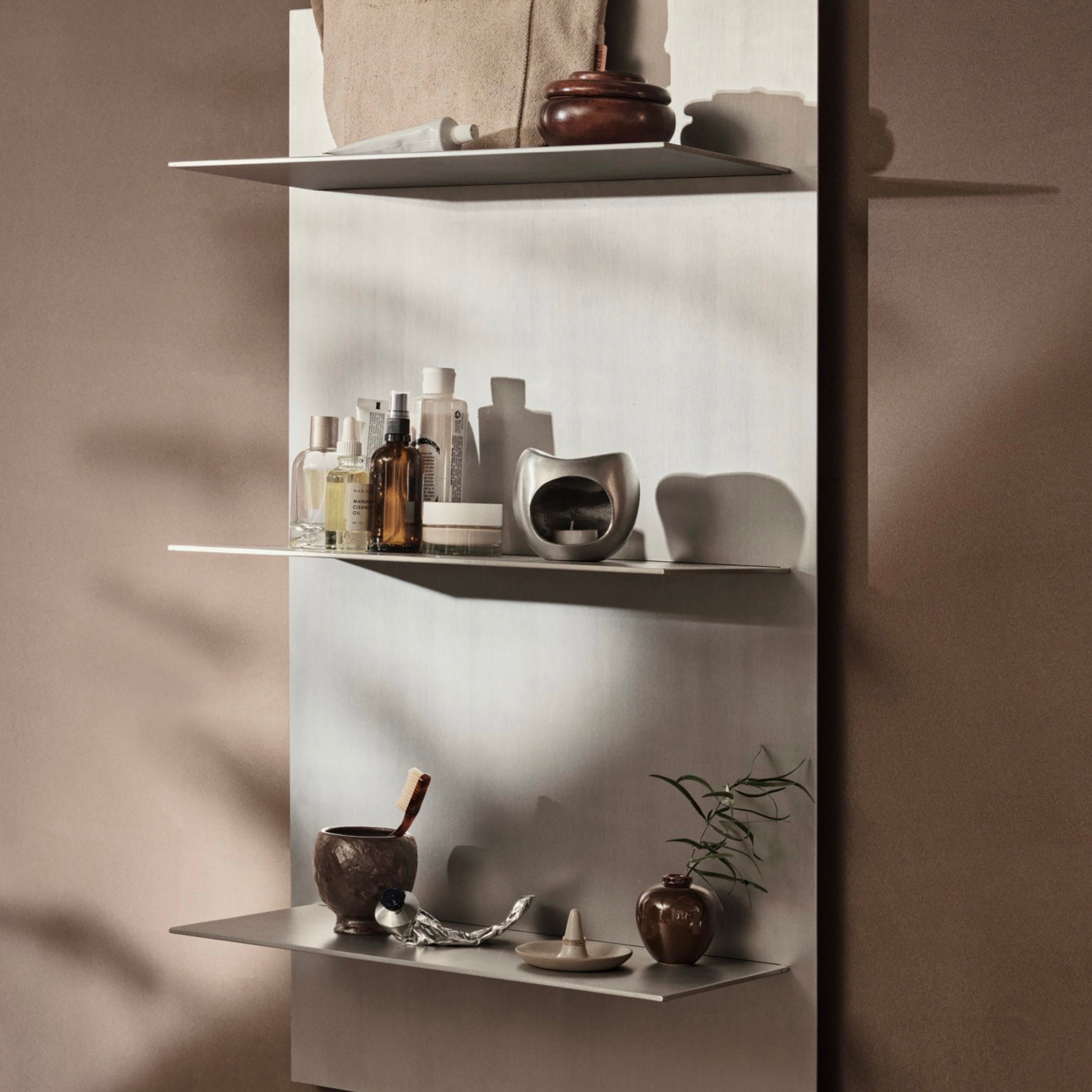 Ferm Living Lager Wall Shelf - Triple in Aluminium