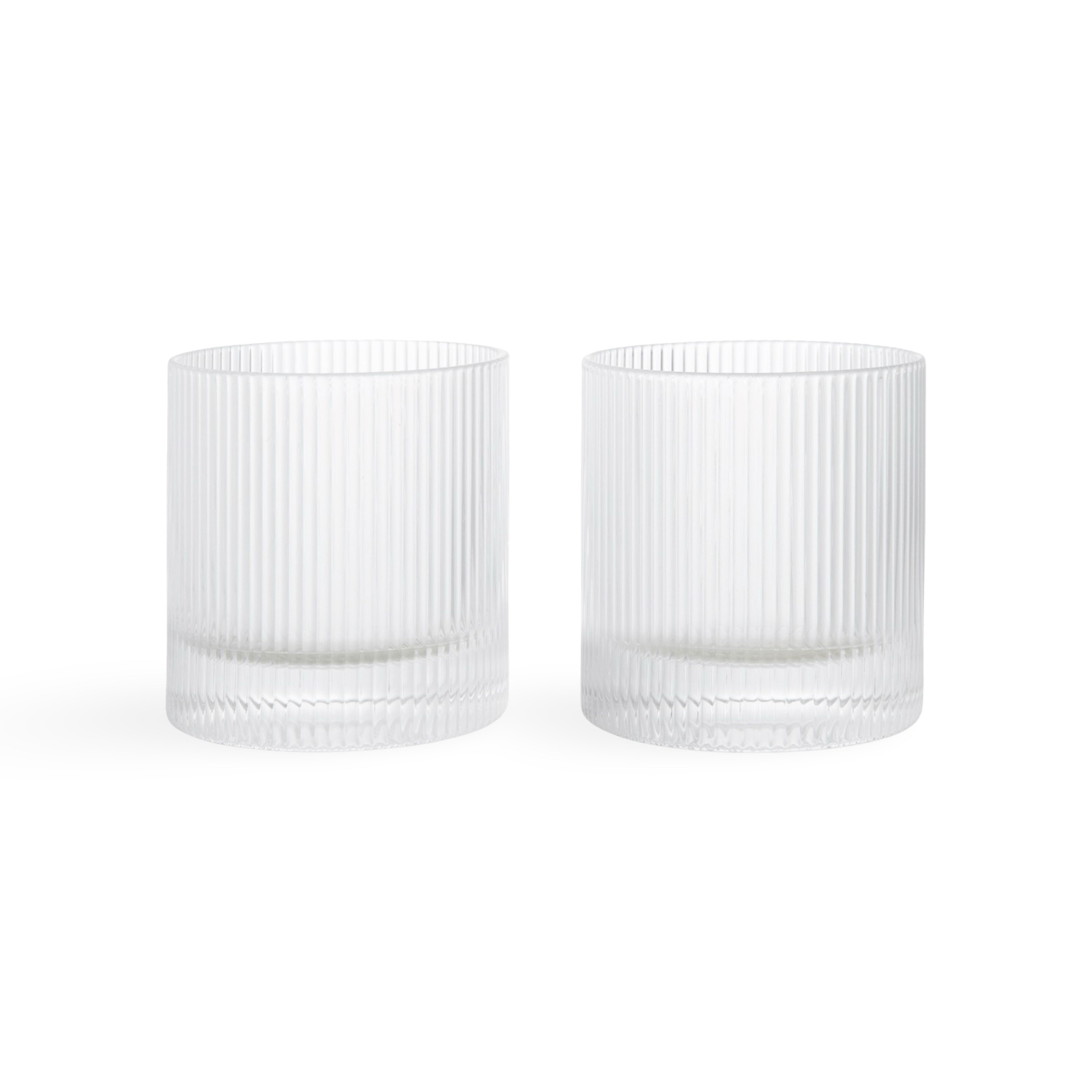 Ferm Living Ripple Whiskey Tumblers (set of 2) - Clear