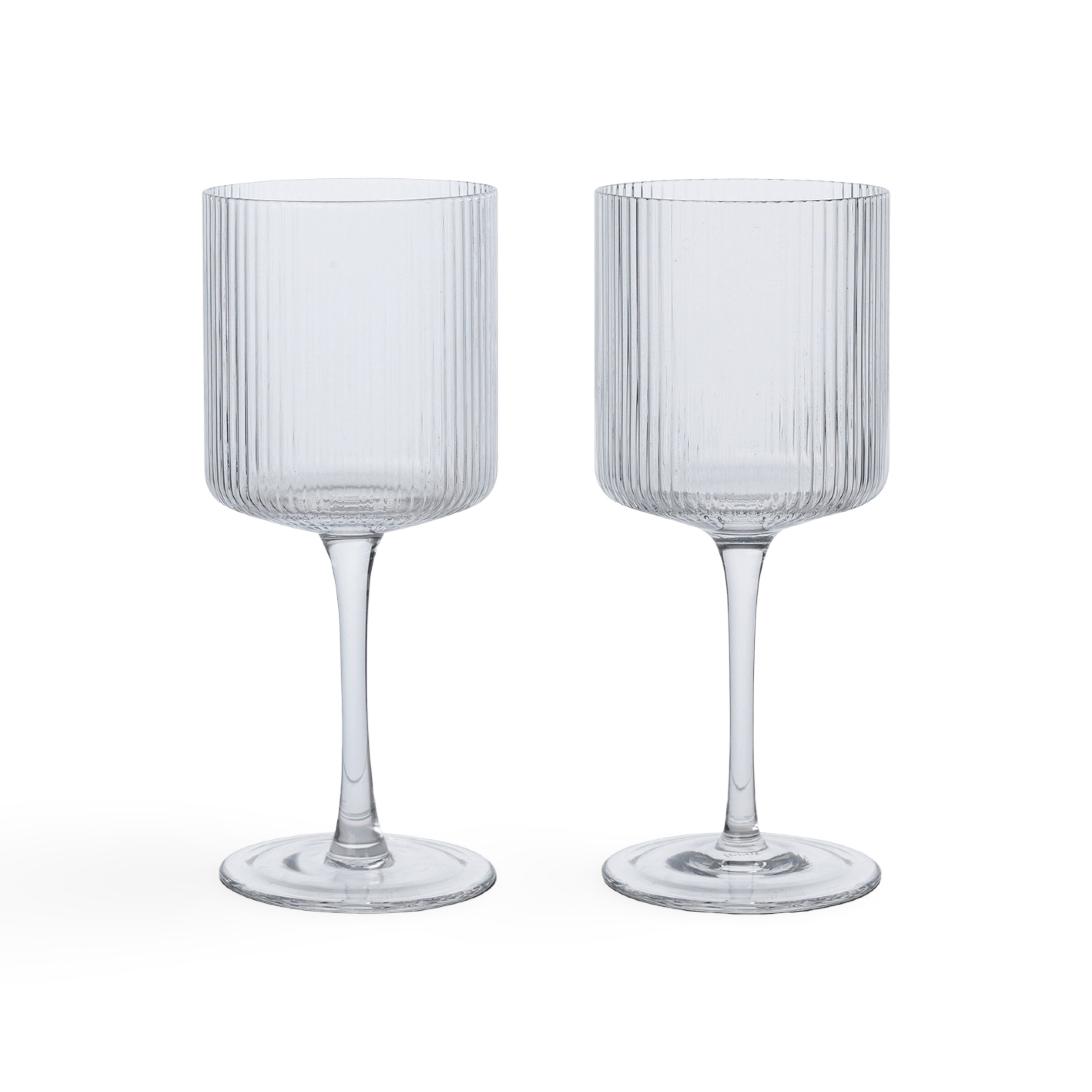 Ferm Living Ripple White Wine Glasses (set of 2) - Clear