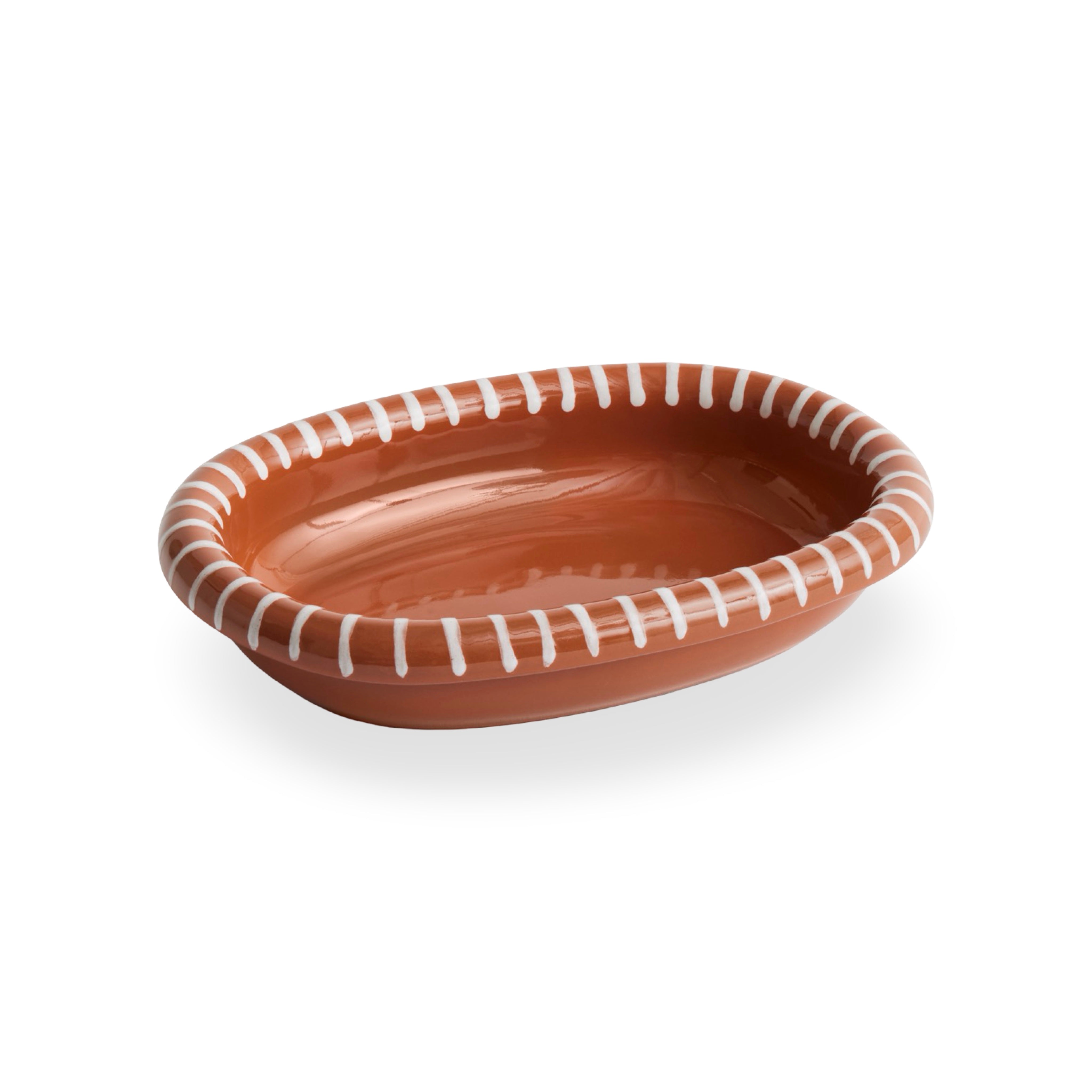 HAY Barro Oval Dish Small - Natural with Stripes