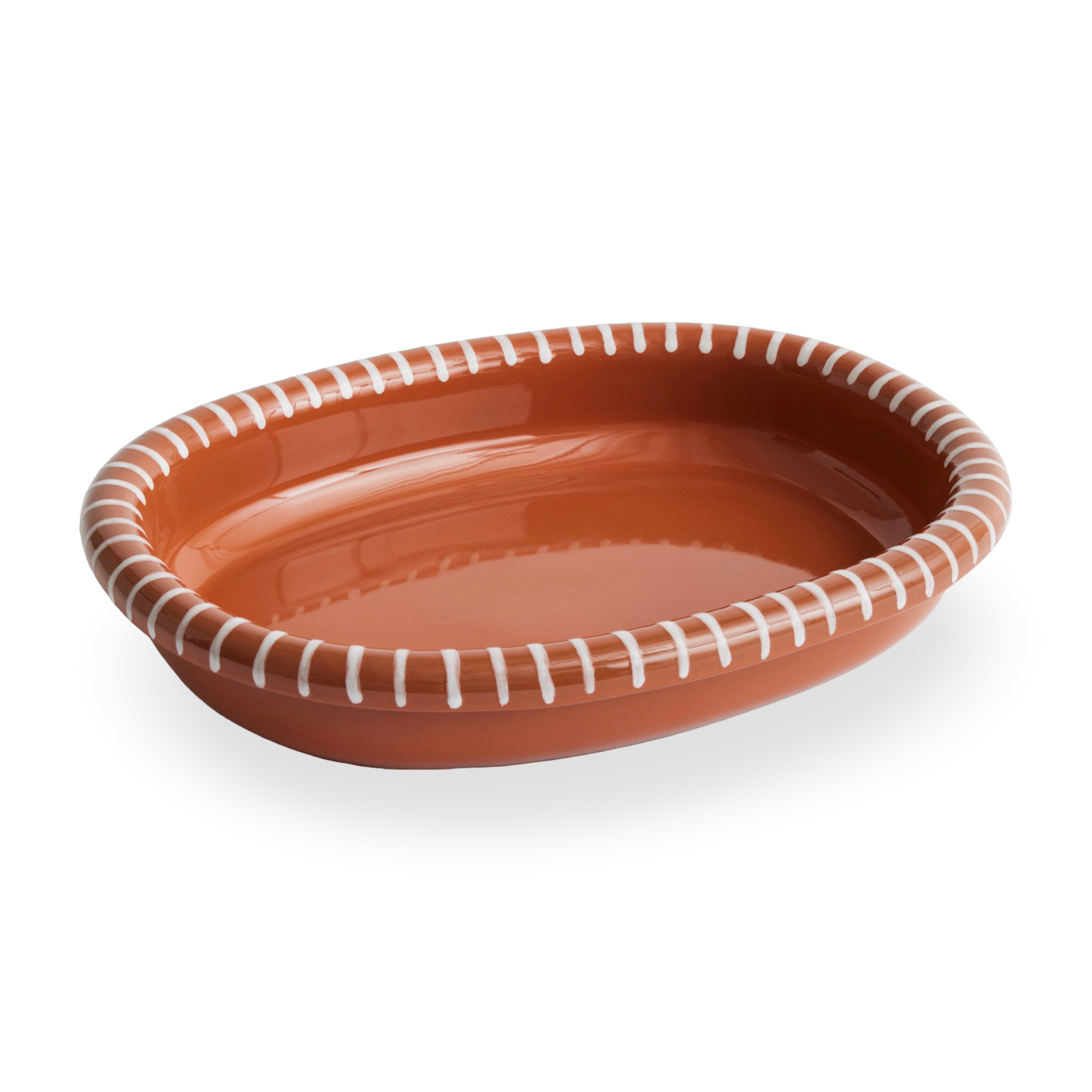 HAY Barro Oval Dish Large - Natural with Stripes
