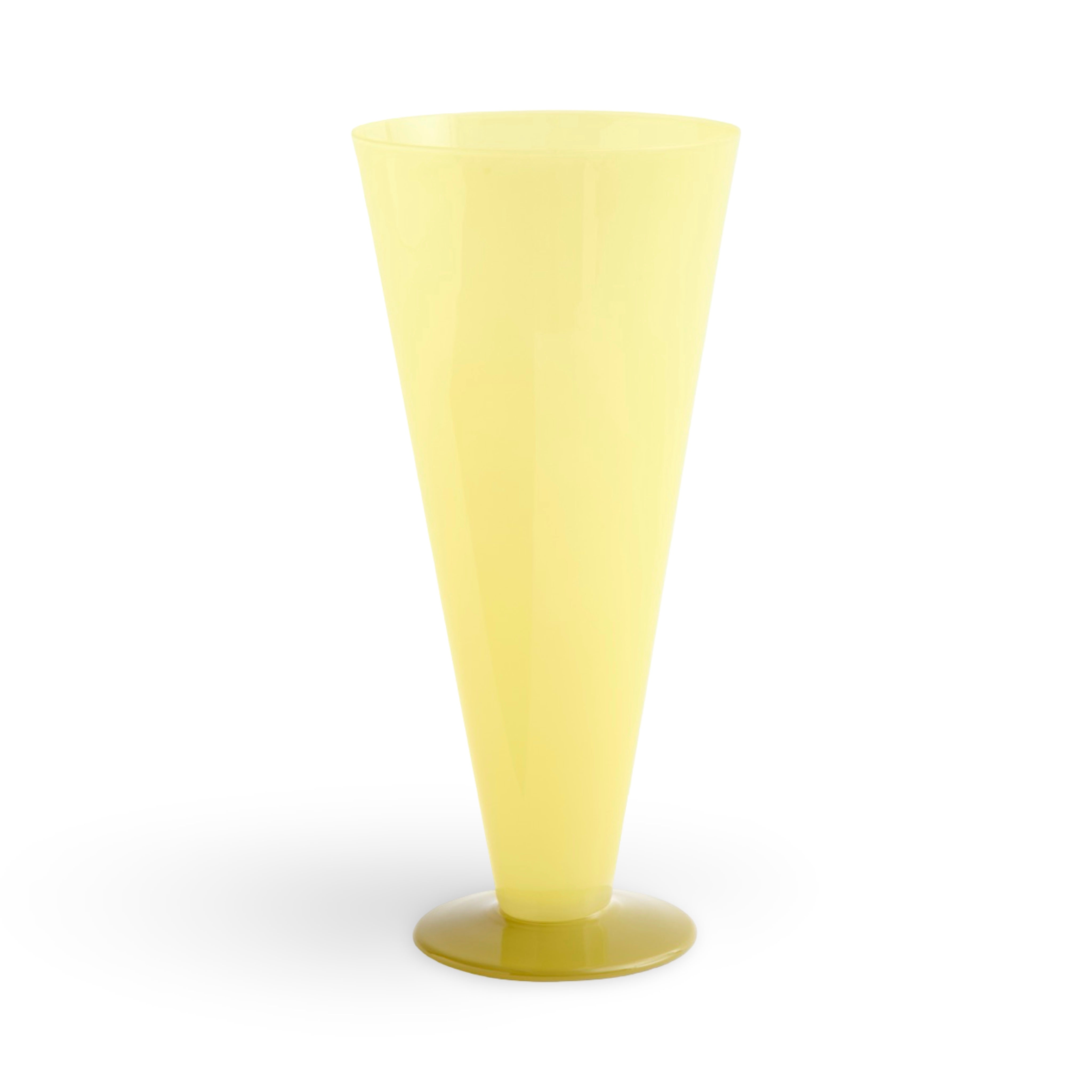 HAY Conical Vase Large - Yellow & Lime Green