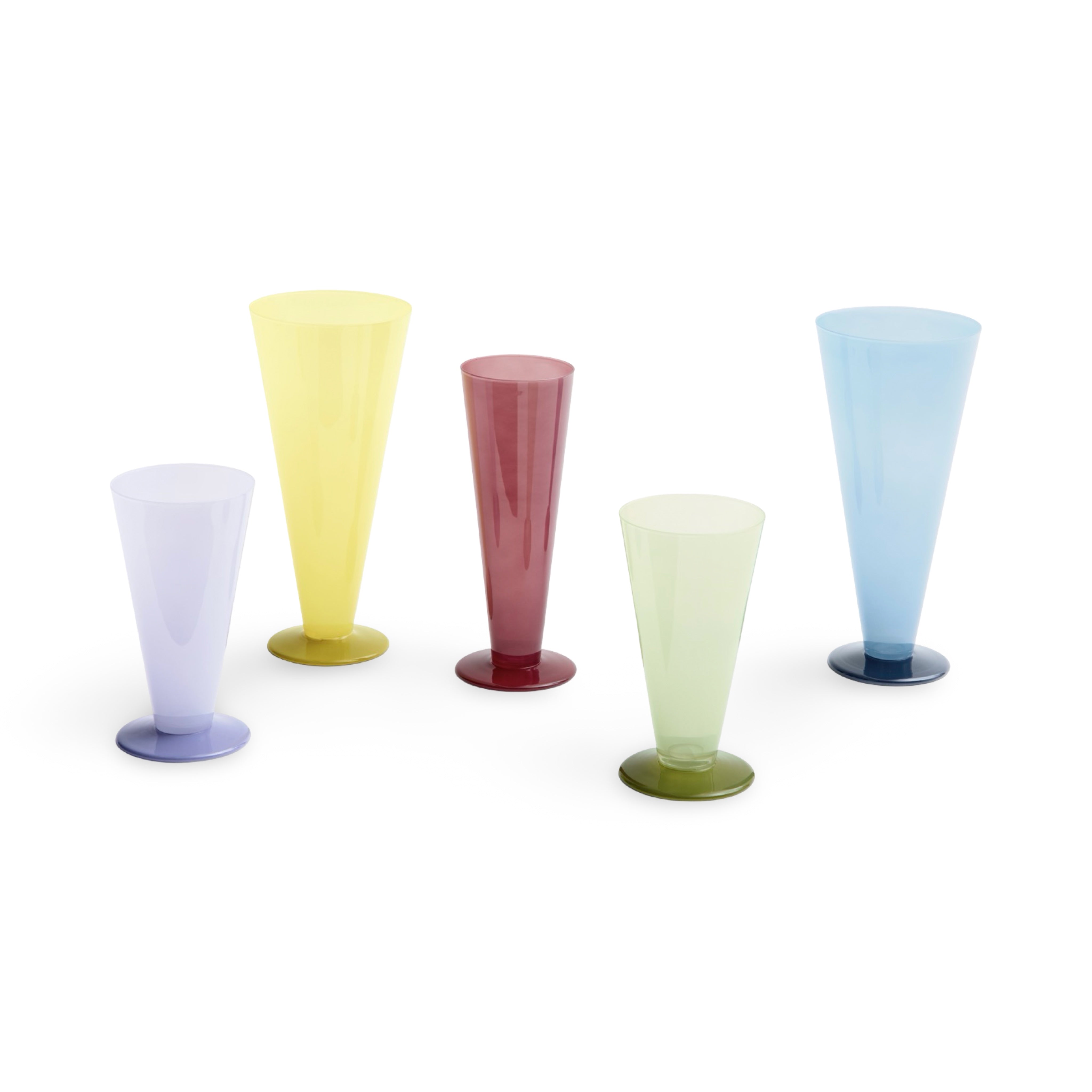 HAY Conical Vase Large - Yellow & Lime Green