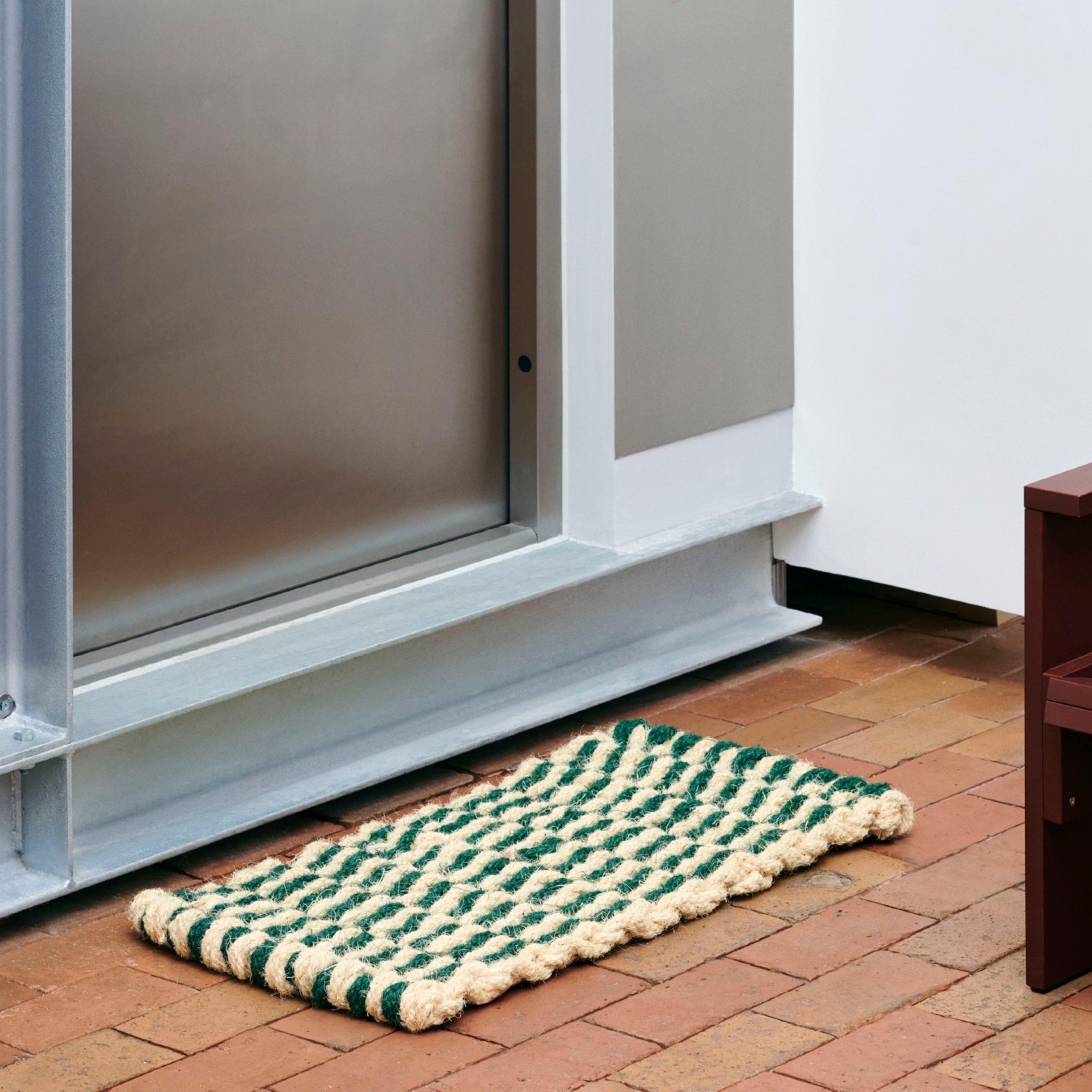 HAY Coco Door Mat Stripe Wave - Dark Green & White