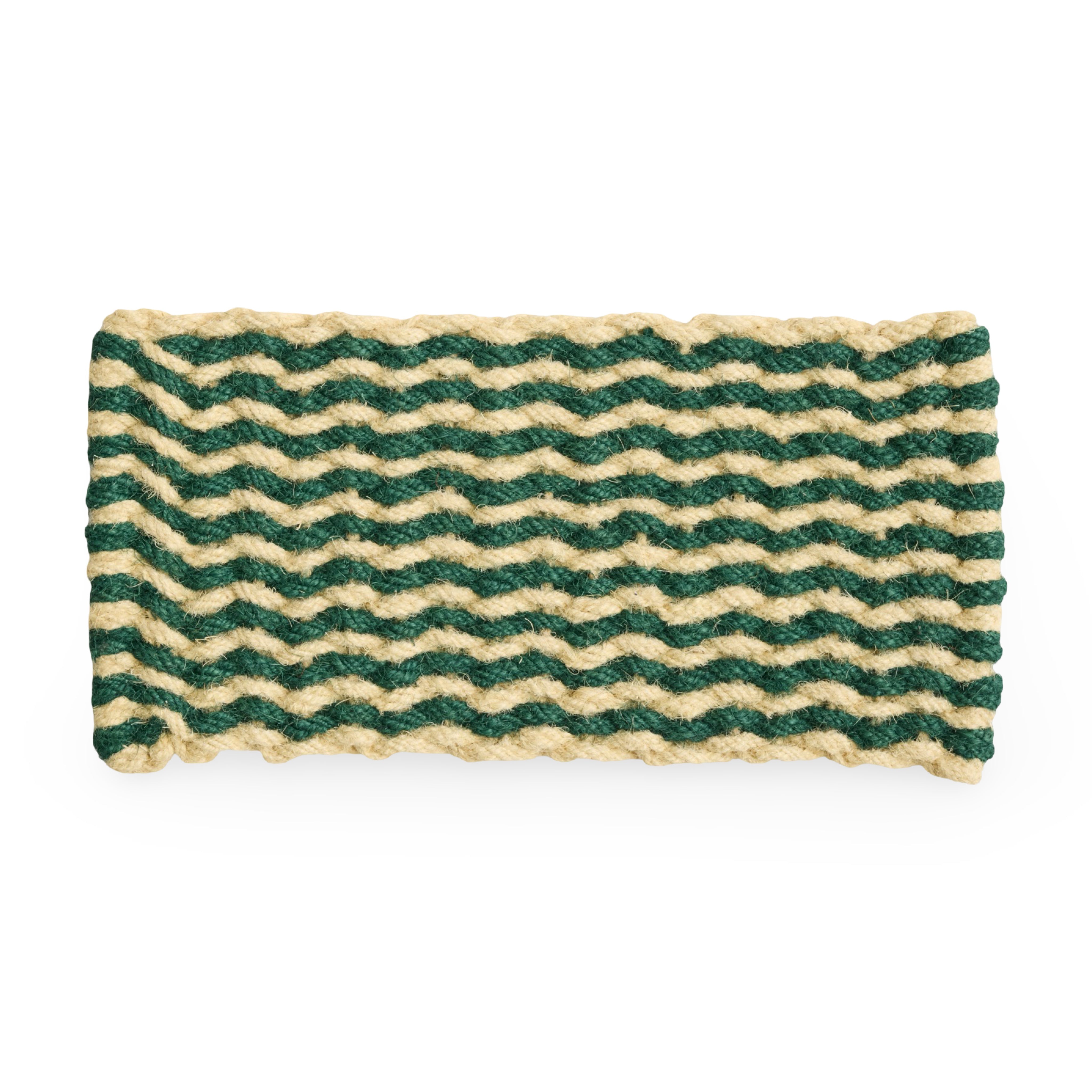HAY Coco Door Mat Stripe Wave - Dark Green & White