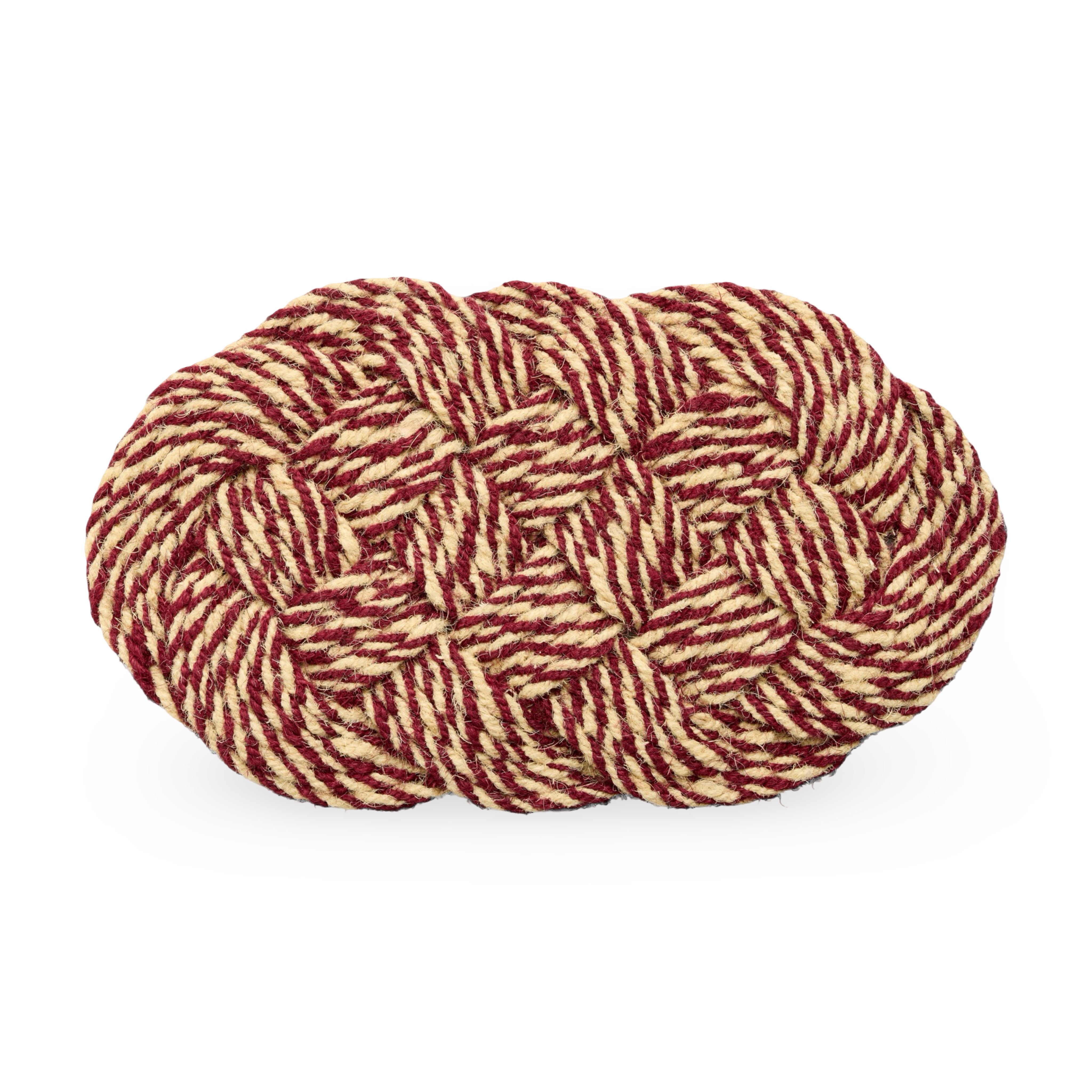 HAY Coco Door Mat Swirl - Bordeaux & Off White