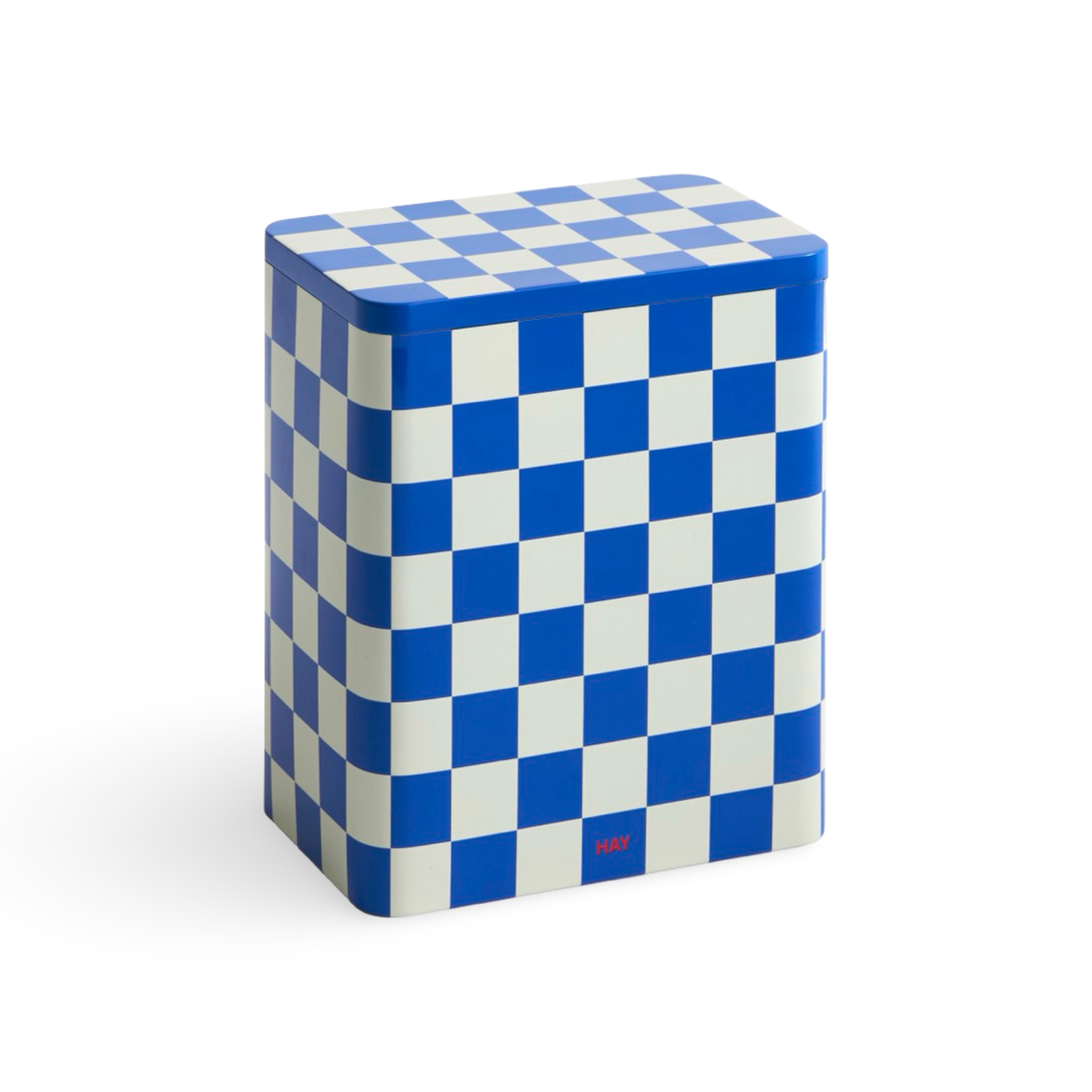 HAY Tin Container Large - Blue & Off White