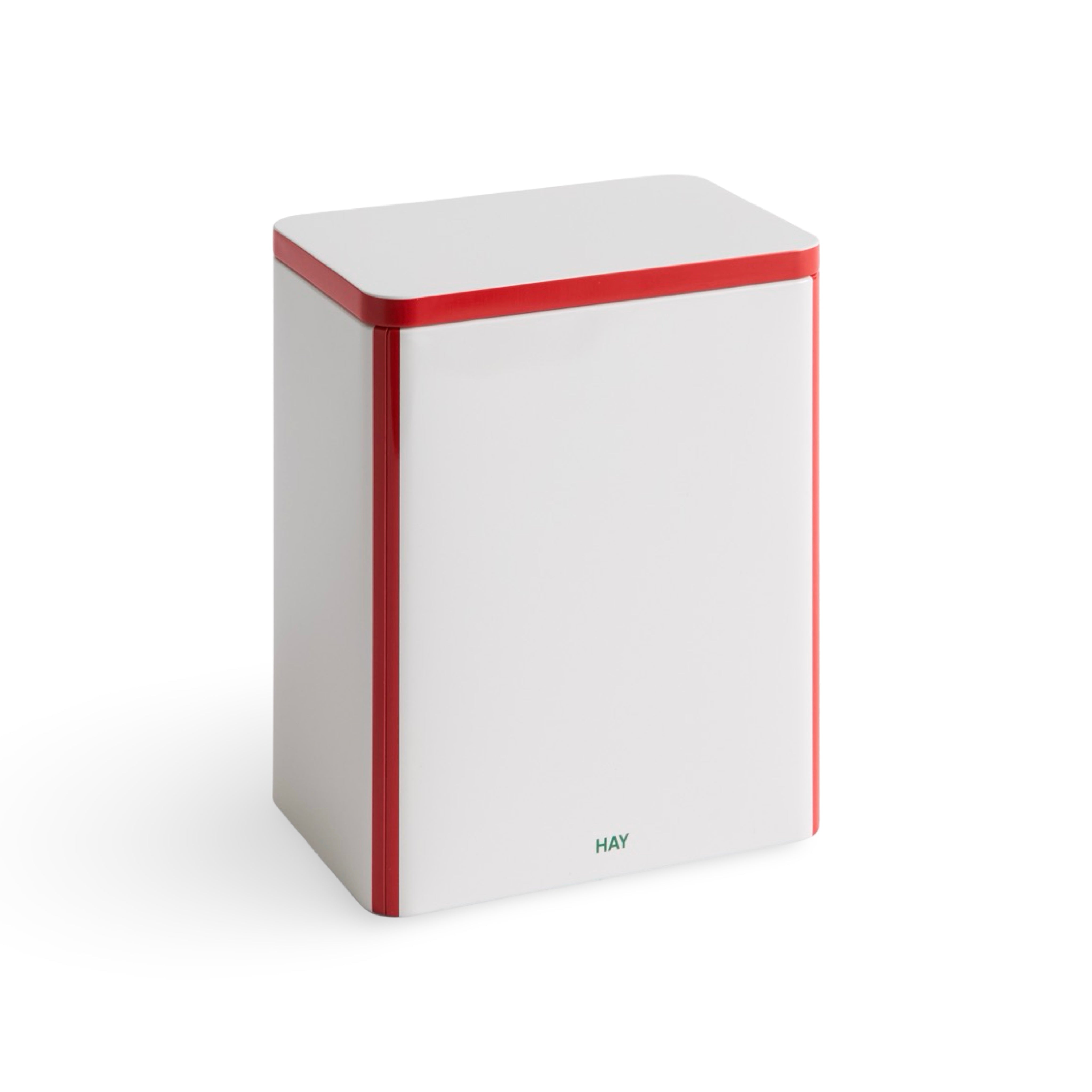HAY Tin Container Large - Off White & Red