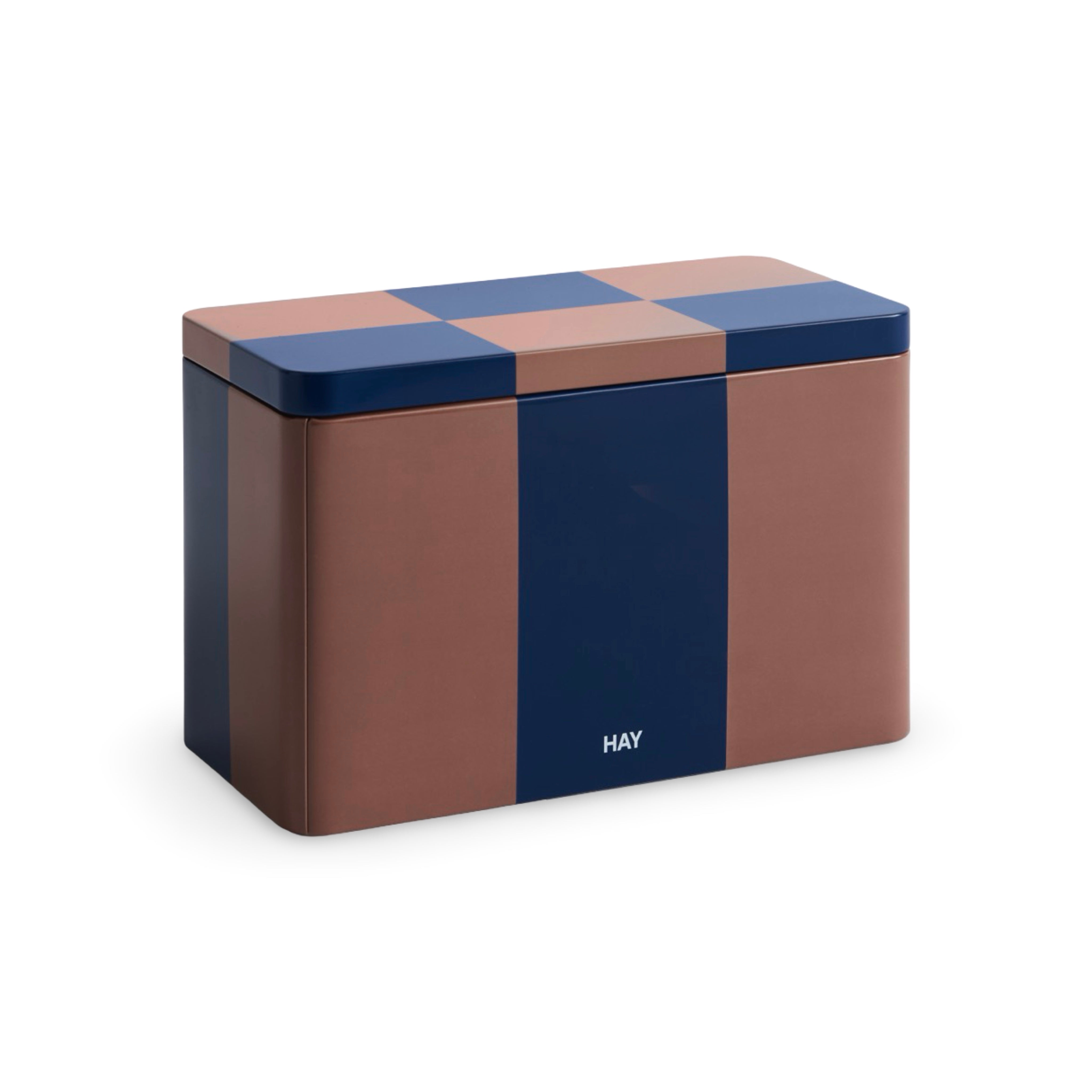HAY Tin Container Medium - Brown & Midnight Blue