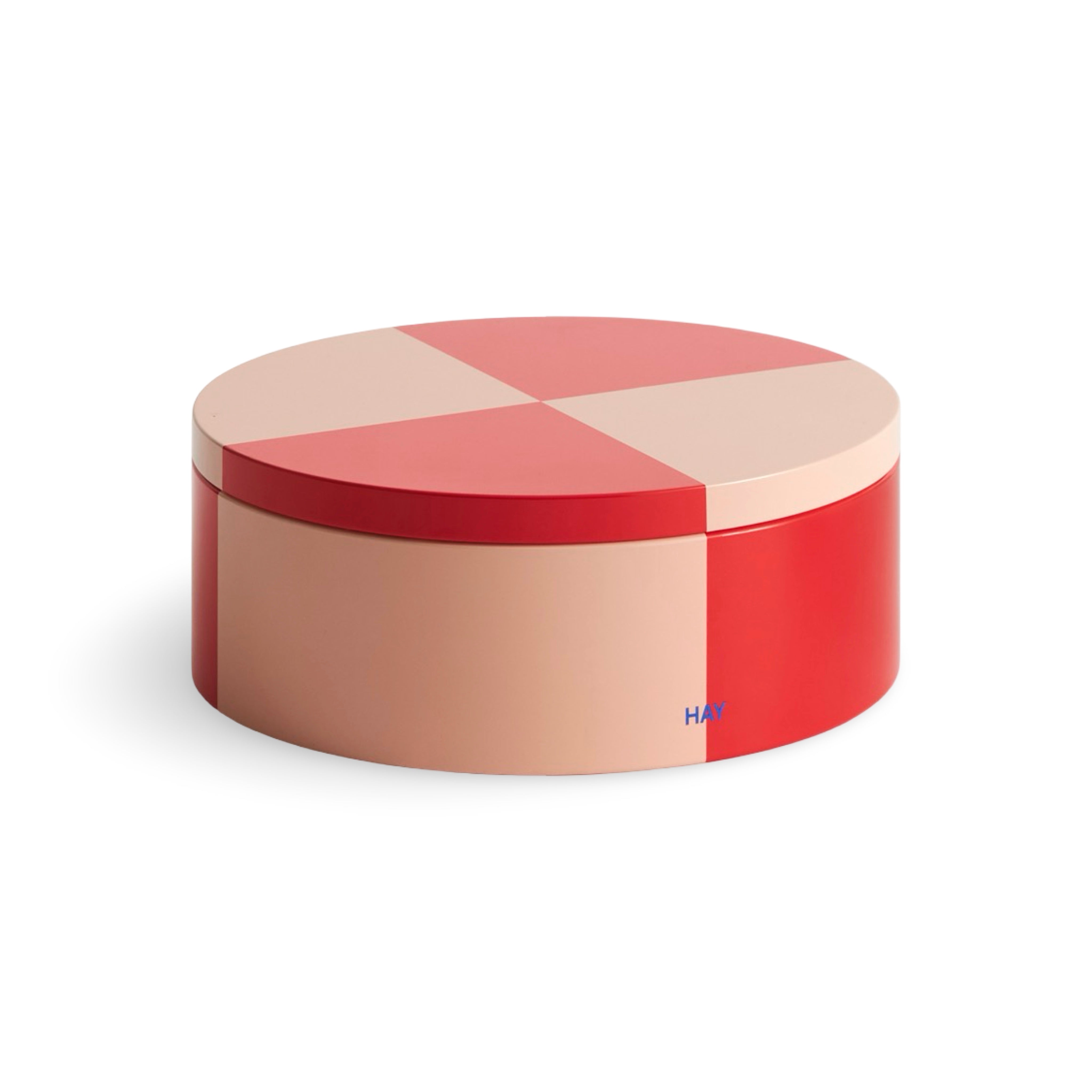 HAY Tin Container Round - Red & Soft Pink