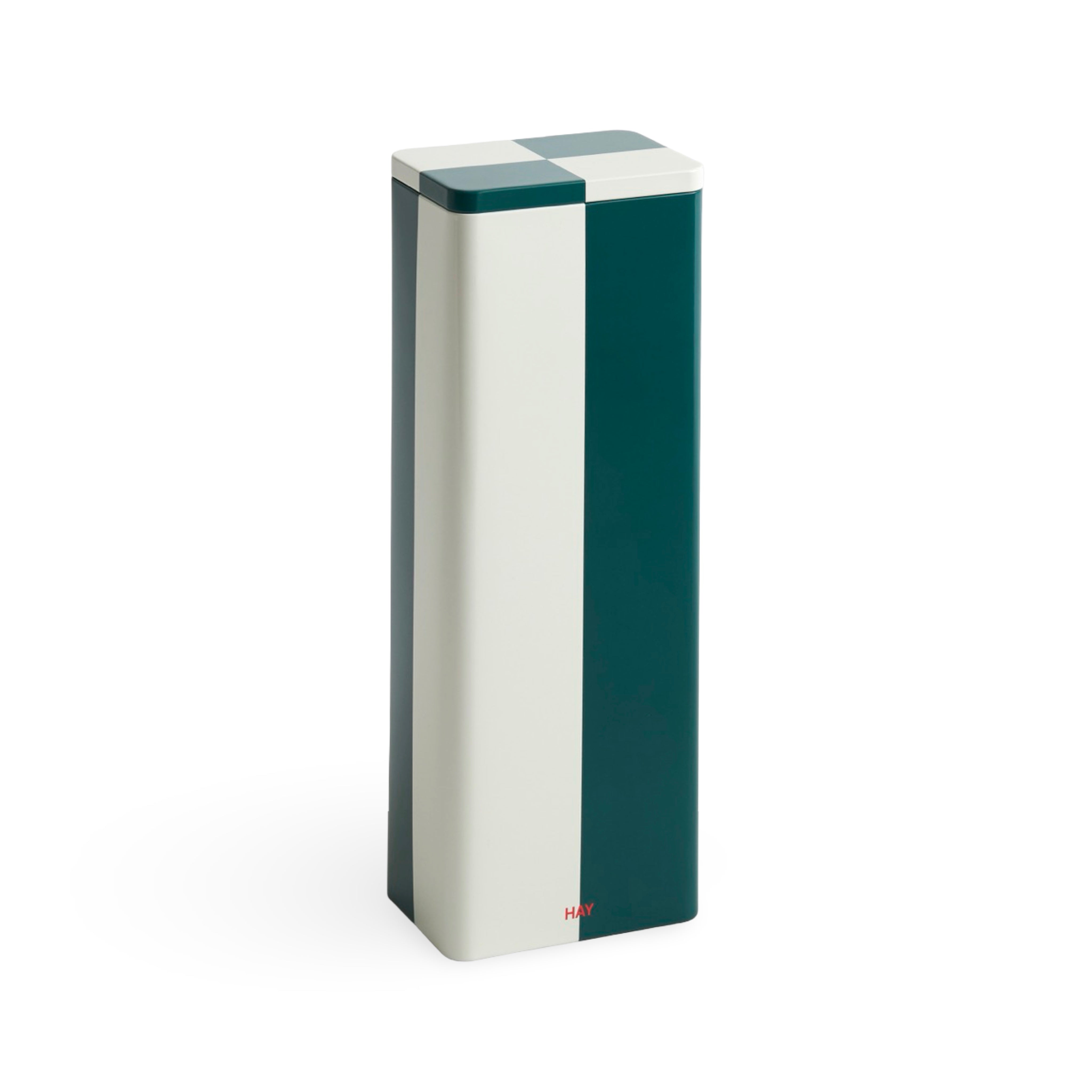 HAY Tin Container Slim - Green & Off White