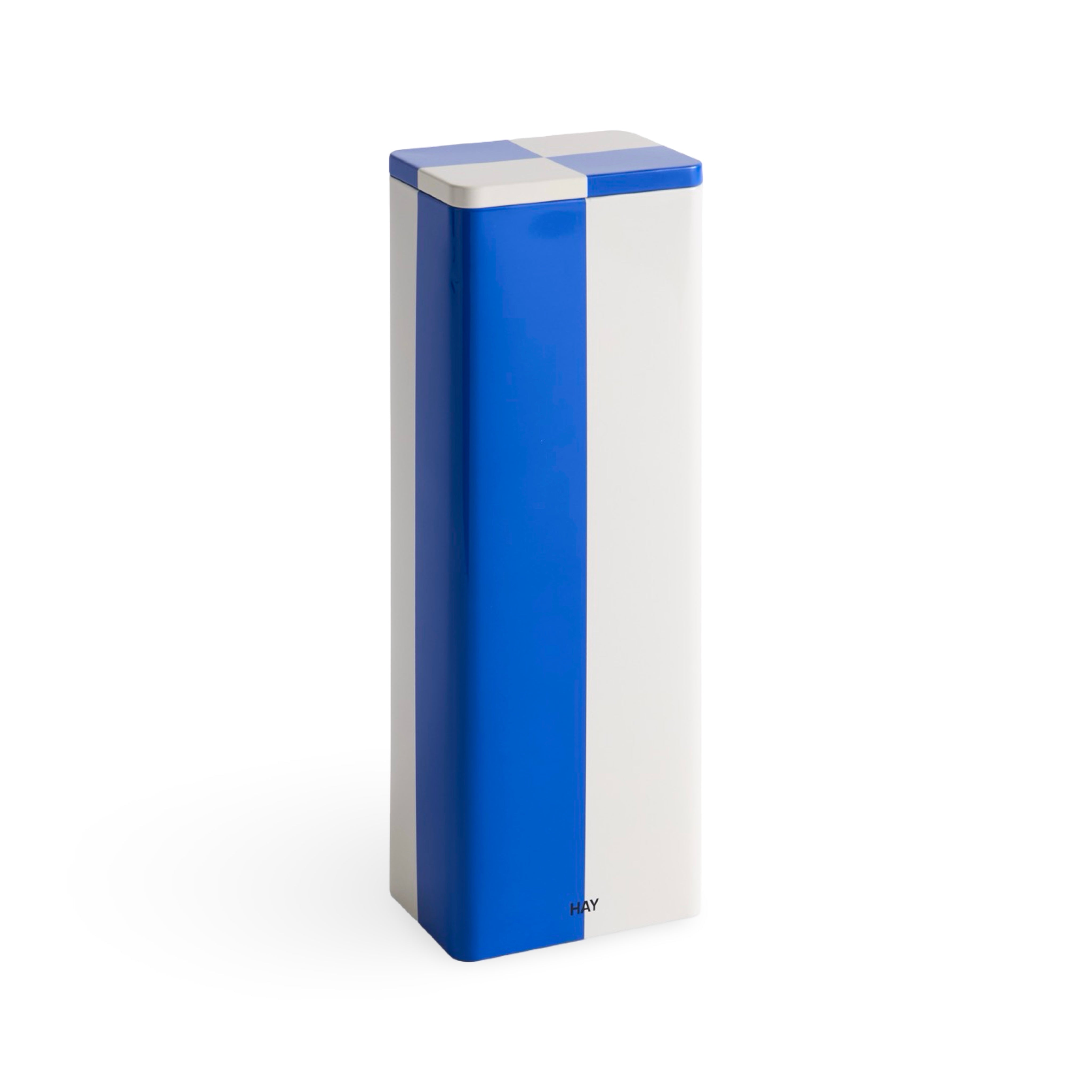HAY Tin Container Slim - Blue & Off White