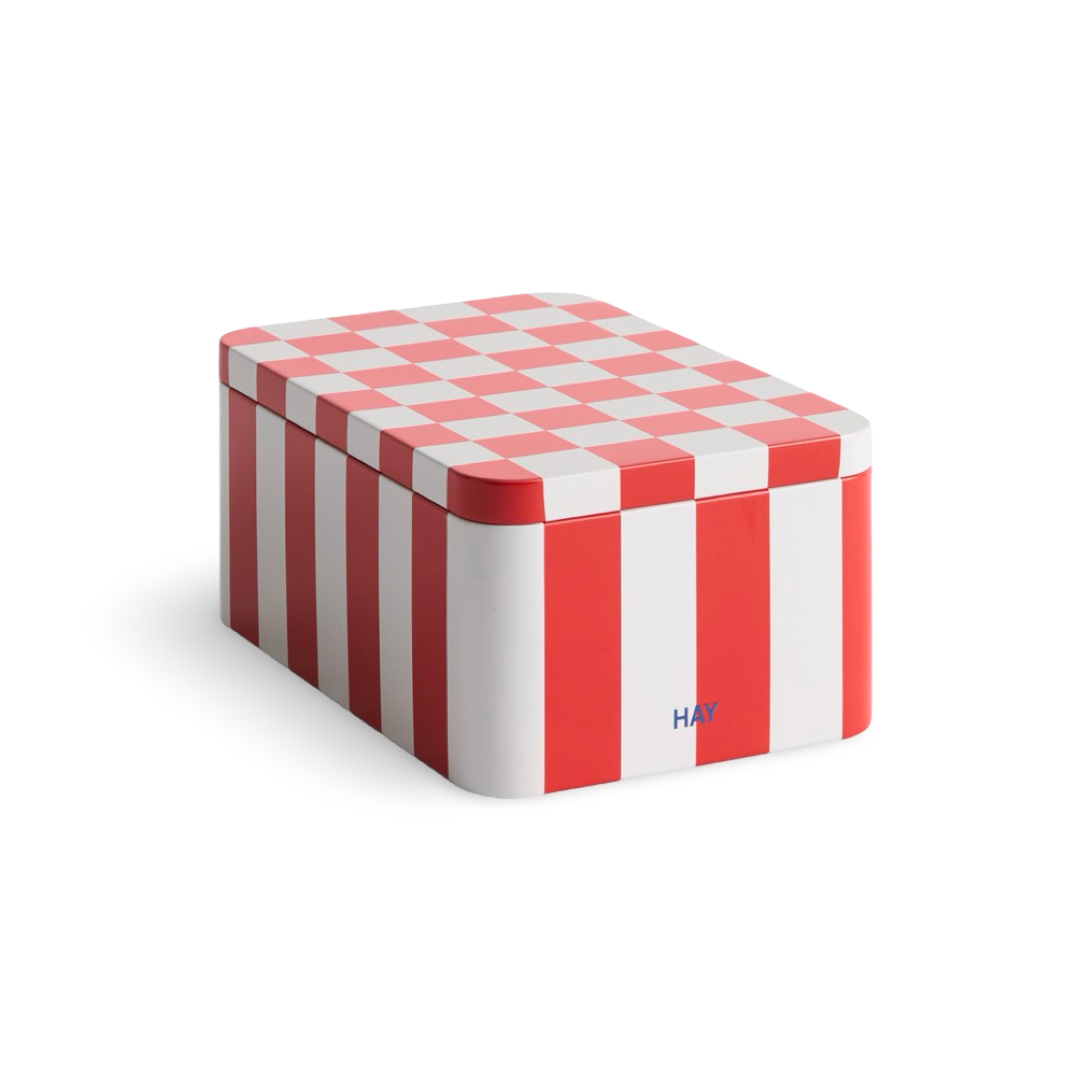 HAY Tin Container Small - Red & Off White