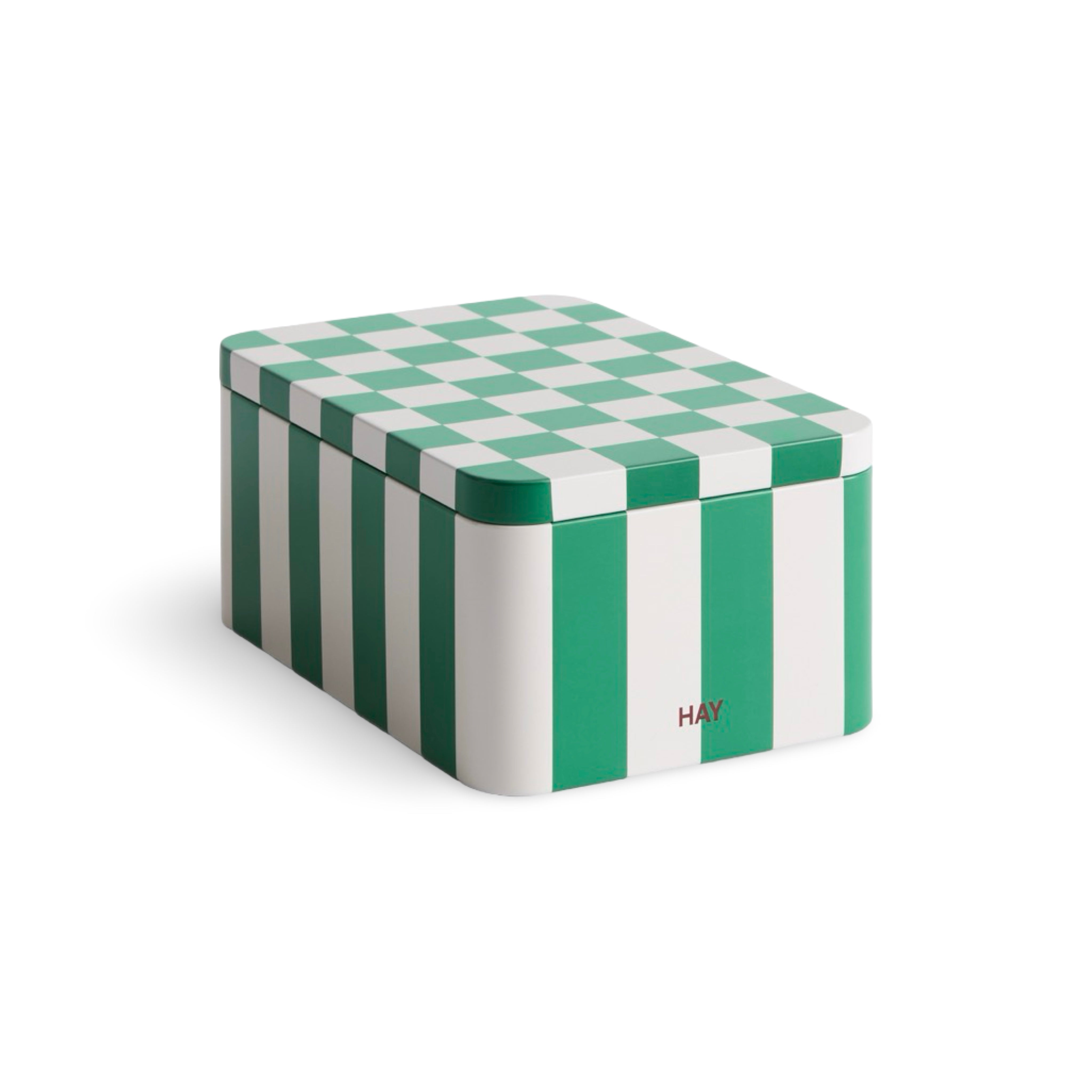 HAY Tin Container Small - Green & Off White