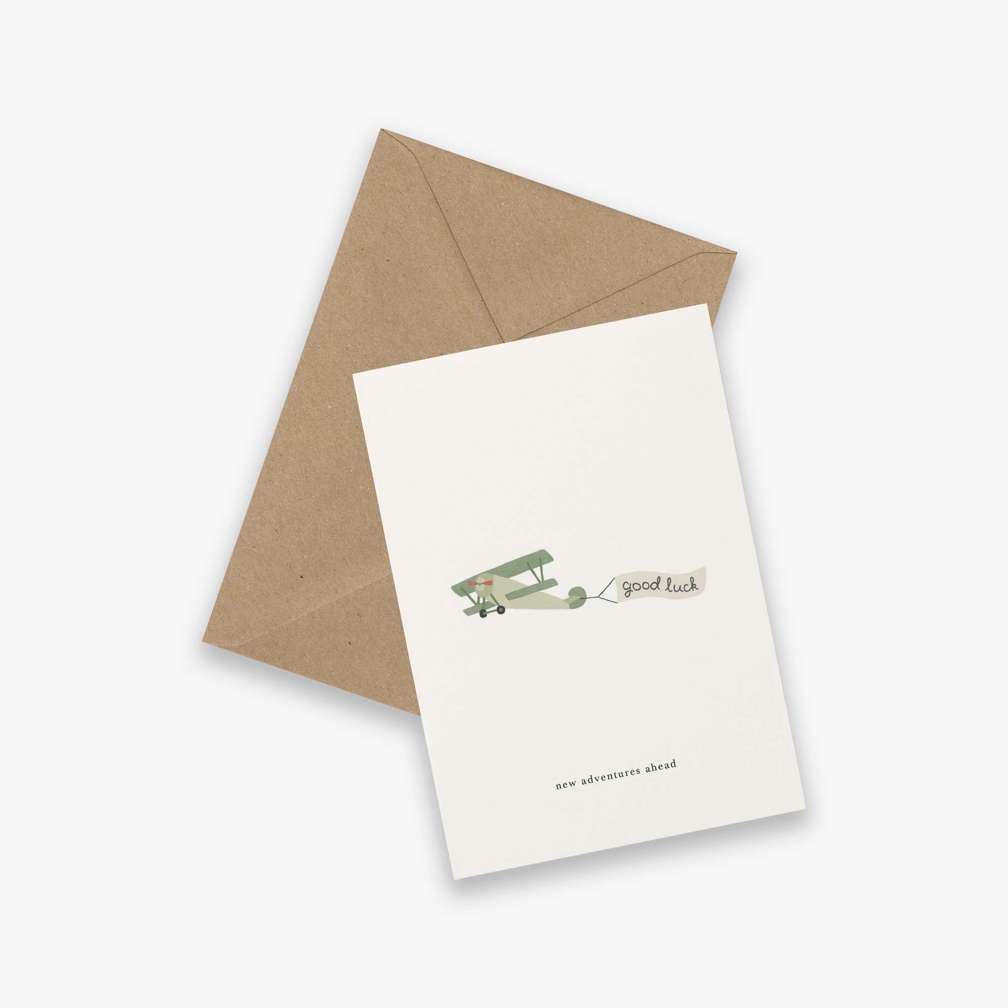 Kartotek Greeting Card - Plane (New Adventures Ahead)