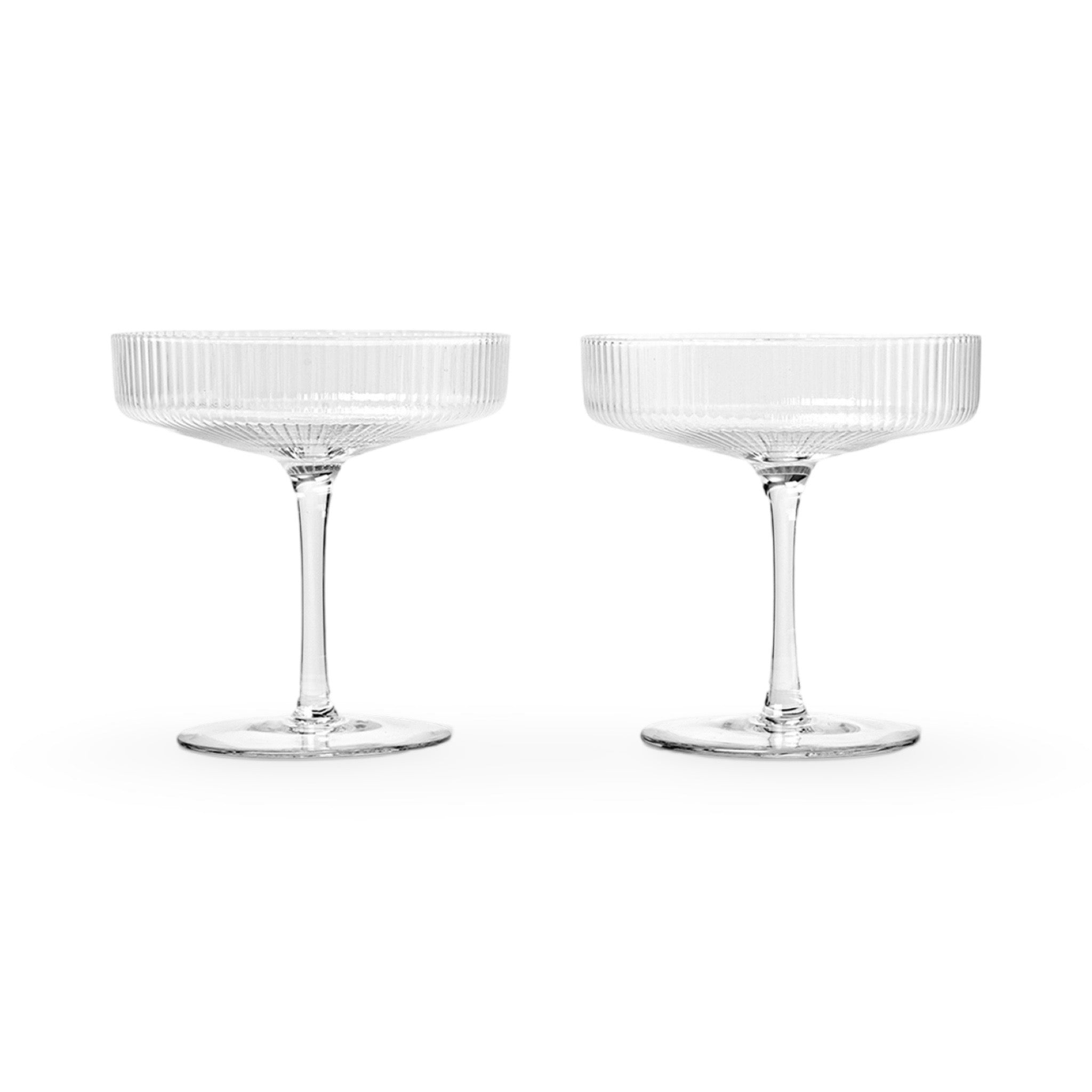 Ferm Living Ripple Champagne Saucers (set of 2) - Clear