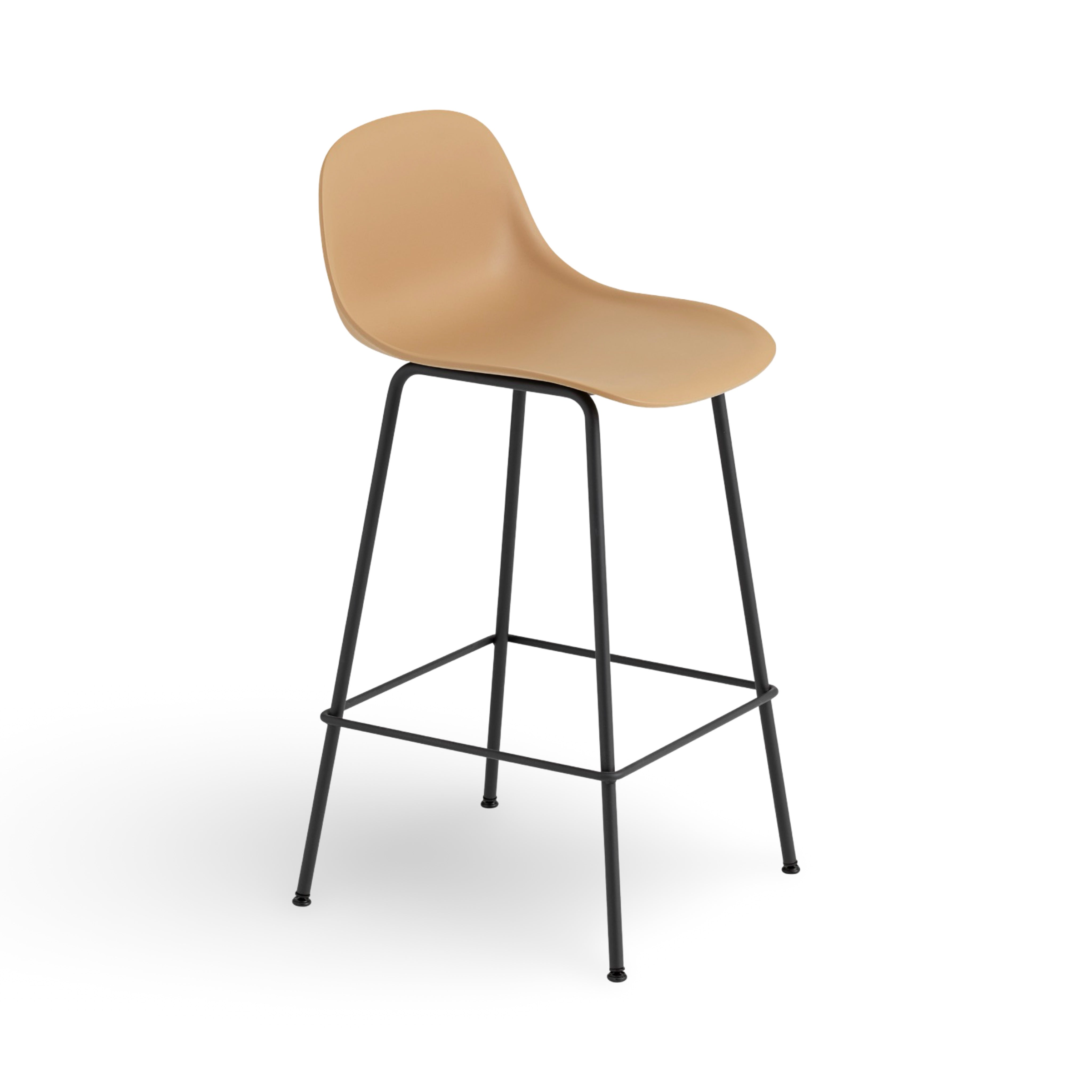 Muuto Fiber Counter Stool w. Backrest - Tube Base in Ochre (Ex-Display)