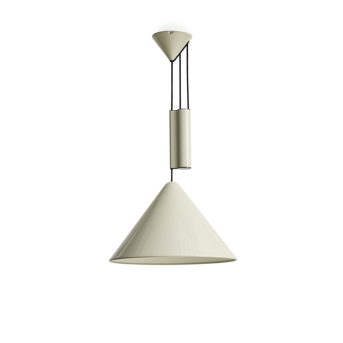 HAY Compass Adjustable Pendant 430 in oyster white with counterweight
