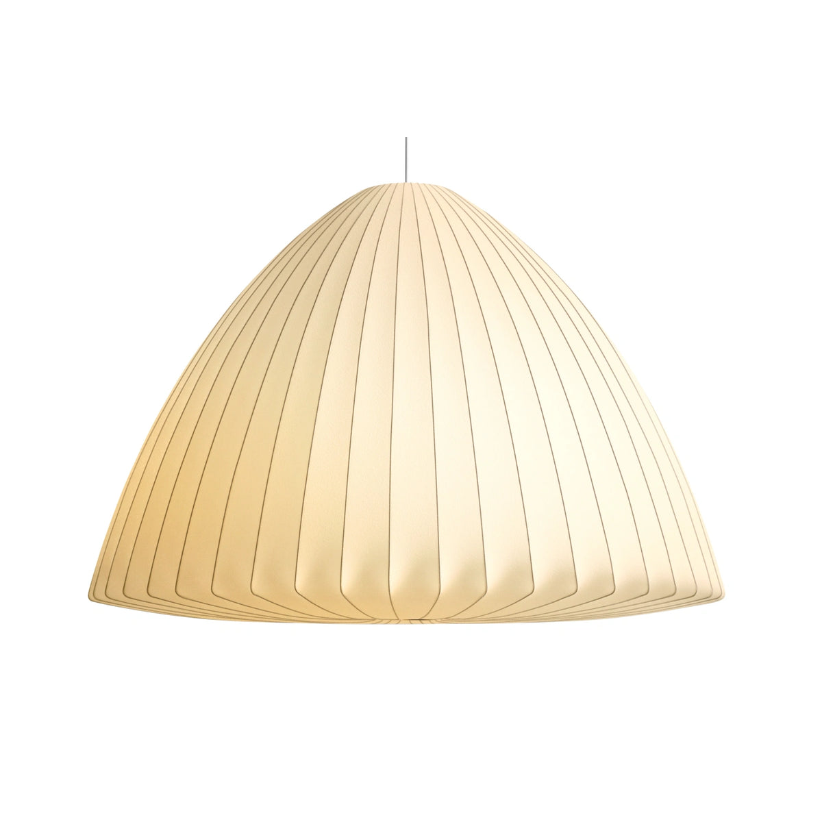 HAY Nelson Bell Bubble Pendant, XL illuminated, studio view.