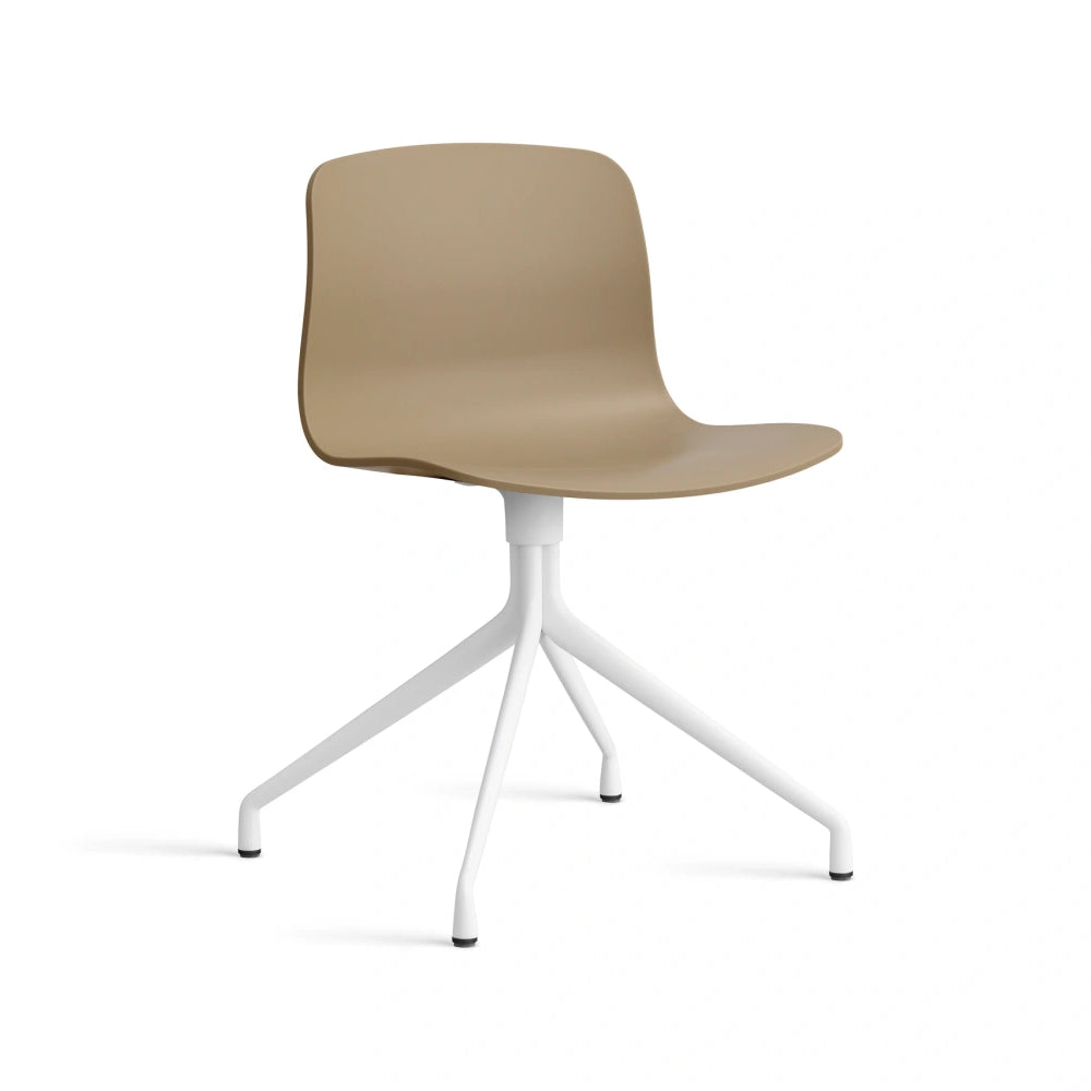 HAY AAC 10 bare shell in clay with white powder coated aluminium four-star swivel base