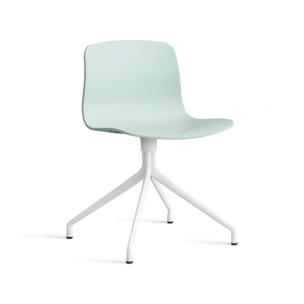 HAY AAC 10 bare shell in dusty mint with white powder coated aluminium four-star swivel base