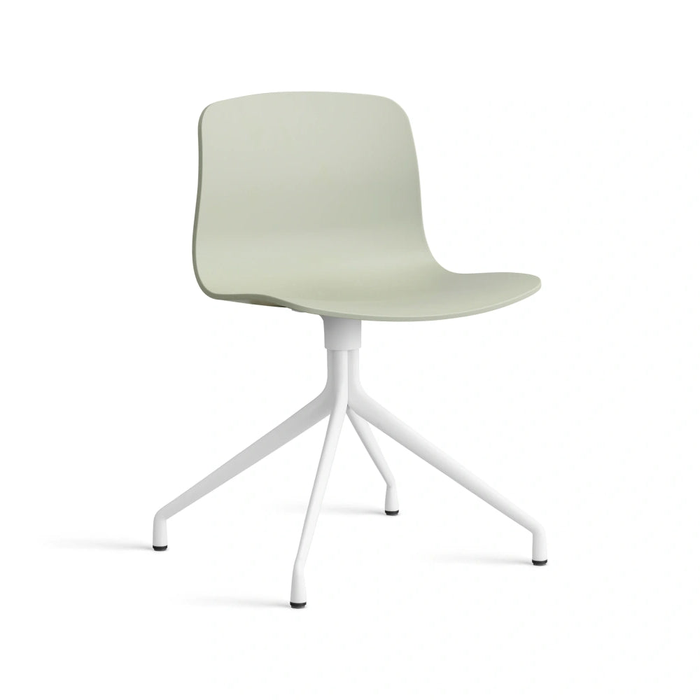 HAY AAC 10 bare shell in pastel green with white powder coated aluminium four-star swivel base