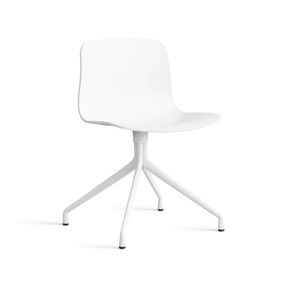 HAY AAC 10 bare shell in white with white powder coated aluminium four-star swivel base