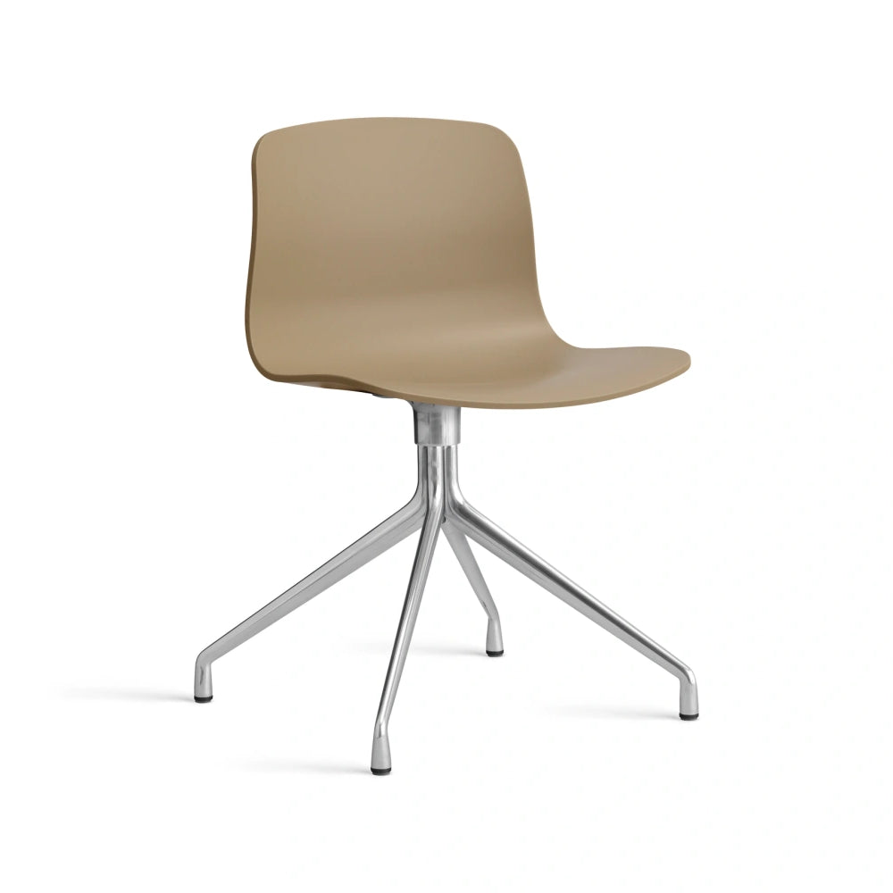 HAY AAC 10 bare shell in clay with polished aluminium four-star swivel base