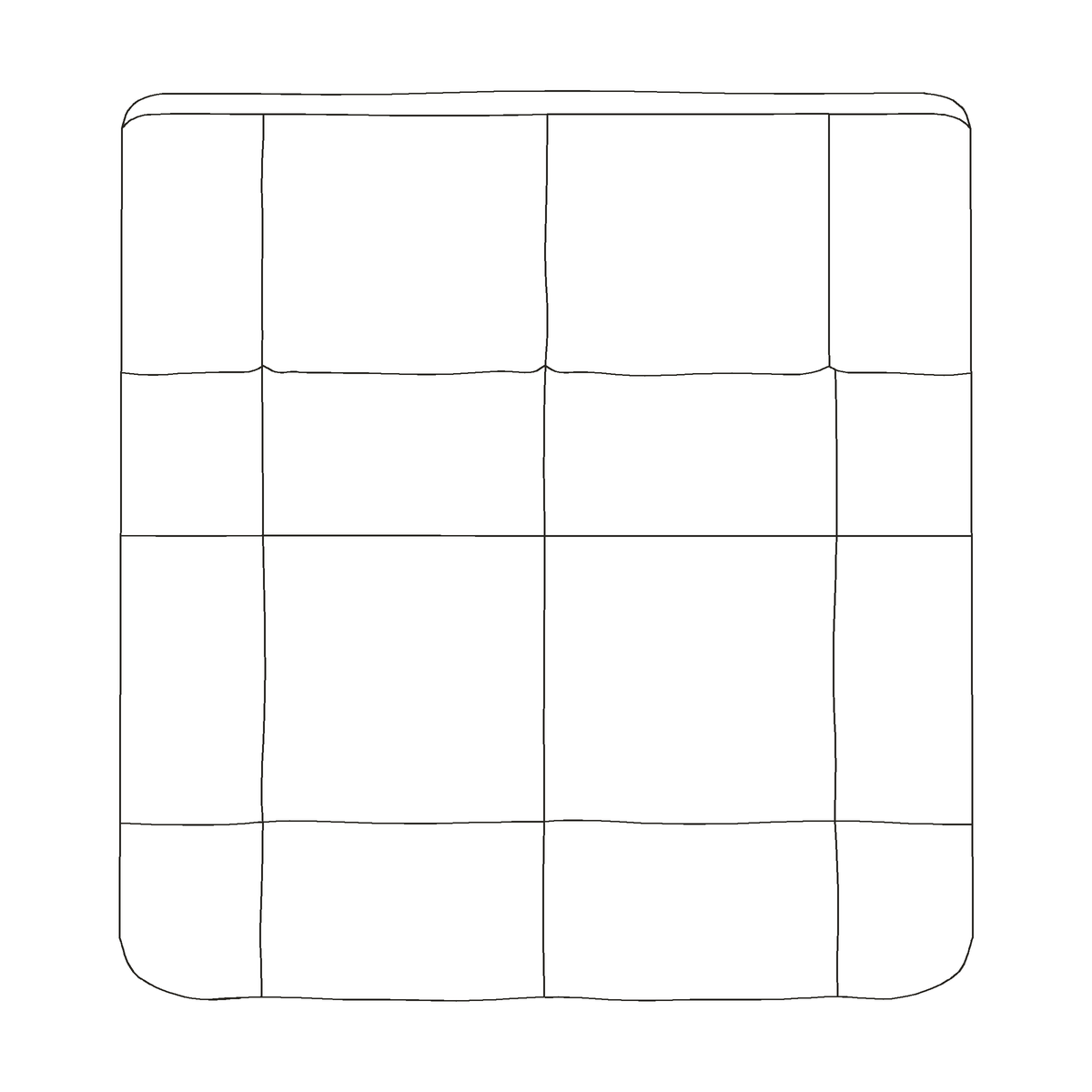 HAY Quilton Narrow middle (203), manufacturer shape drawing.