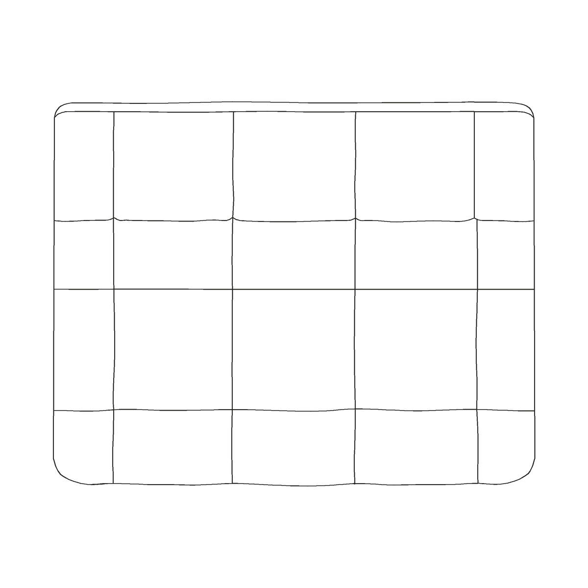 HAY Quilton Wide middle (303), manufacturer shape drawing.