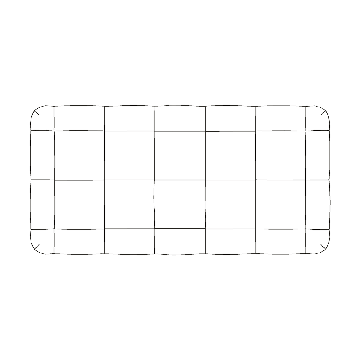 HAY Quilton Lift Daybed, manufacturer shape drawing.