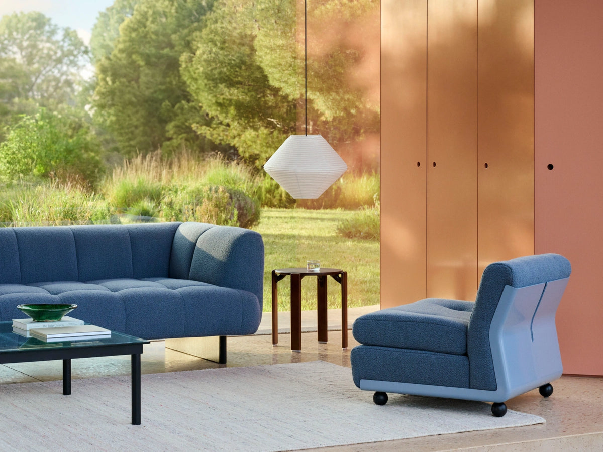 HAY furniture and lounge seating arranged in a bright living room.
