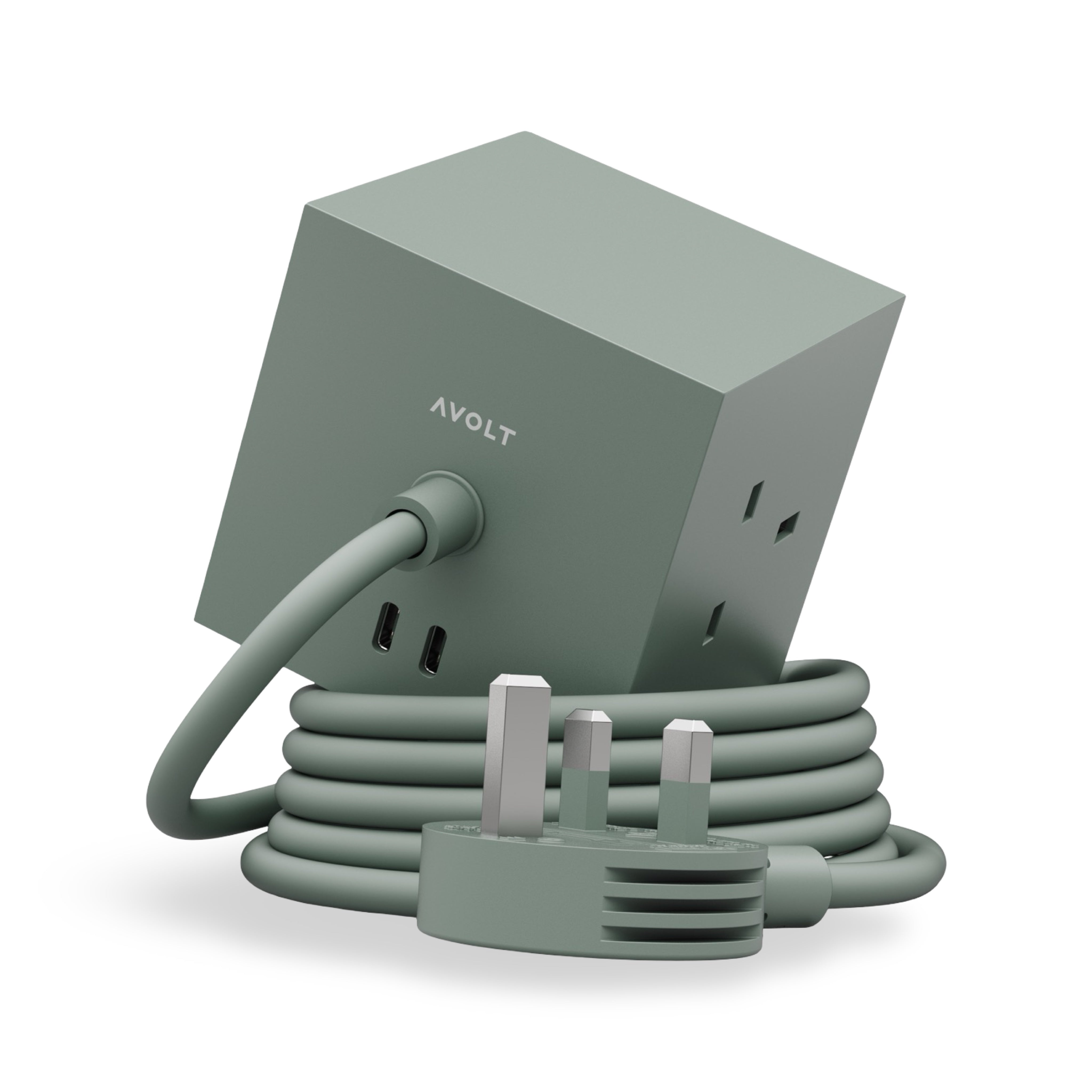 AVOLT Square 1 Power Extension Lead - Oak Green