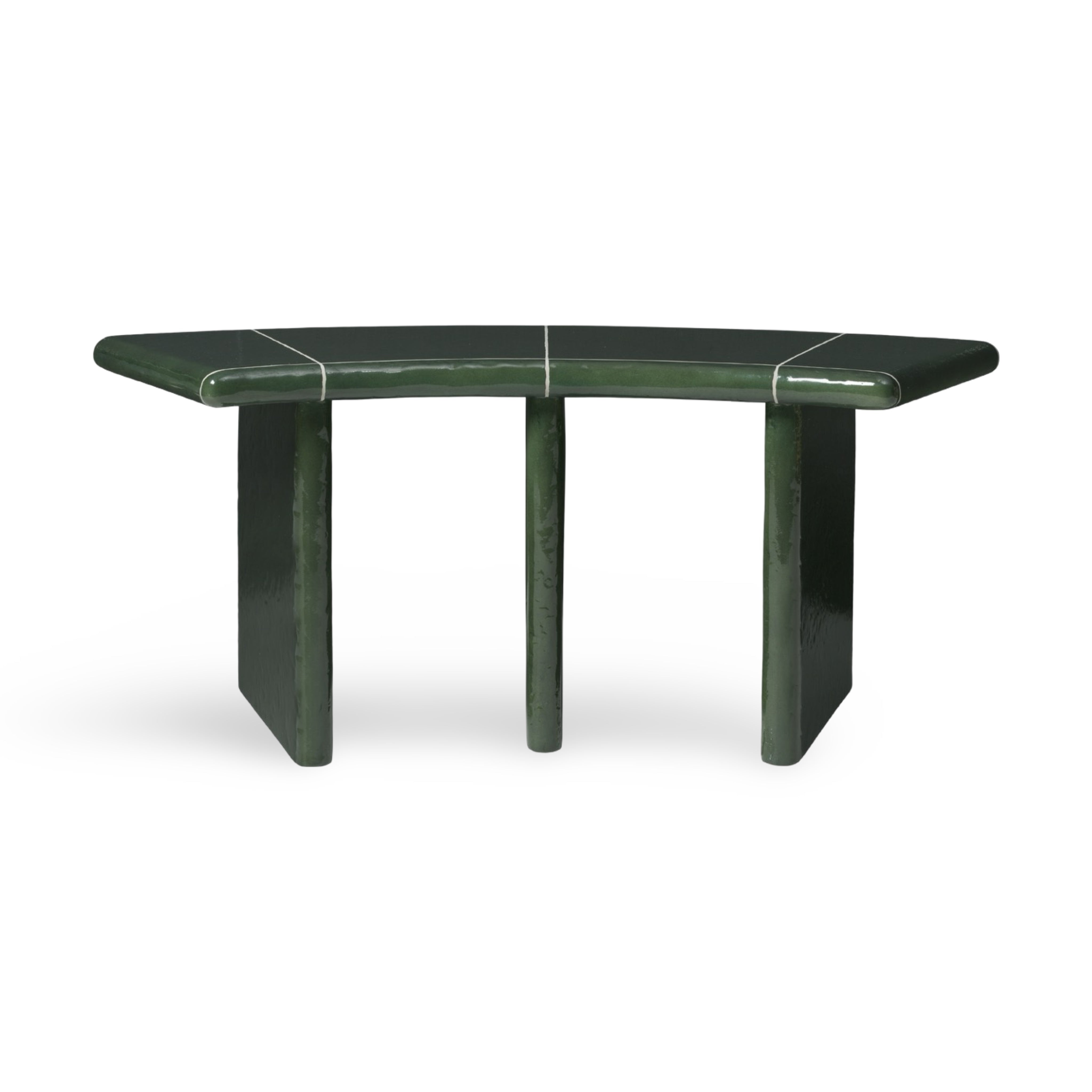 Ferm Living Deya Outdoor Curved Bench - Dark Green