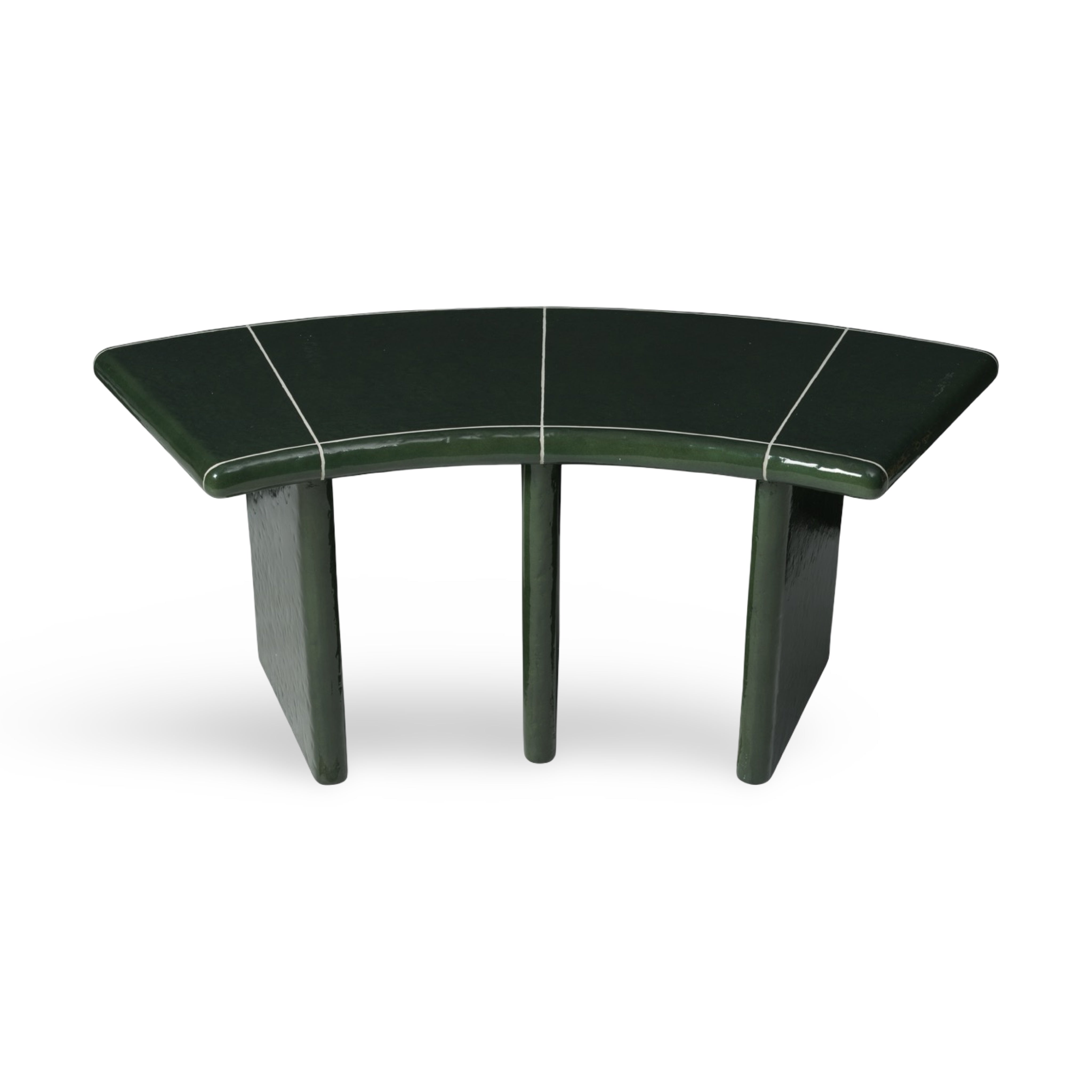 Ferm Living Deya Outdoor Curved Bench - Dark Green