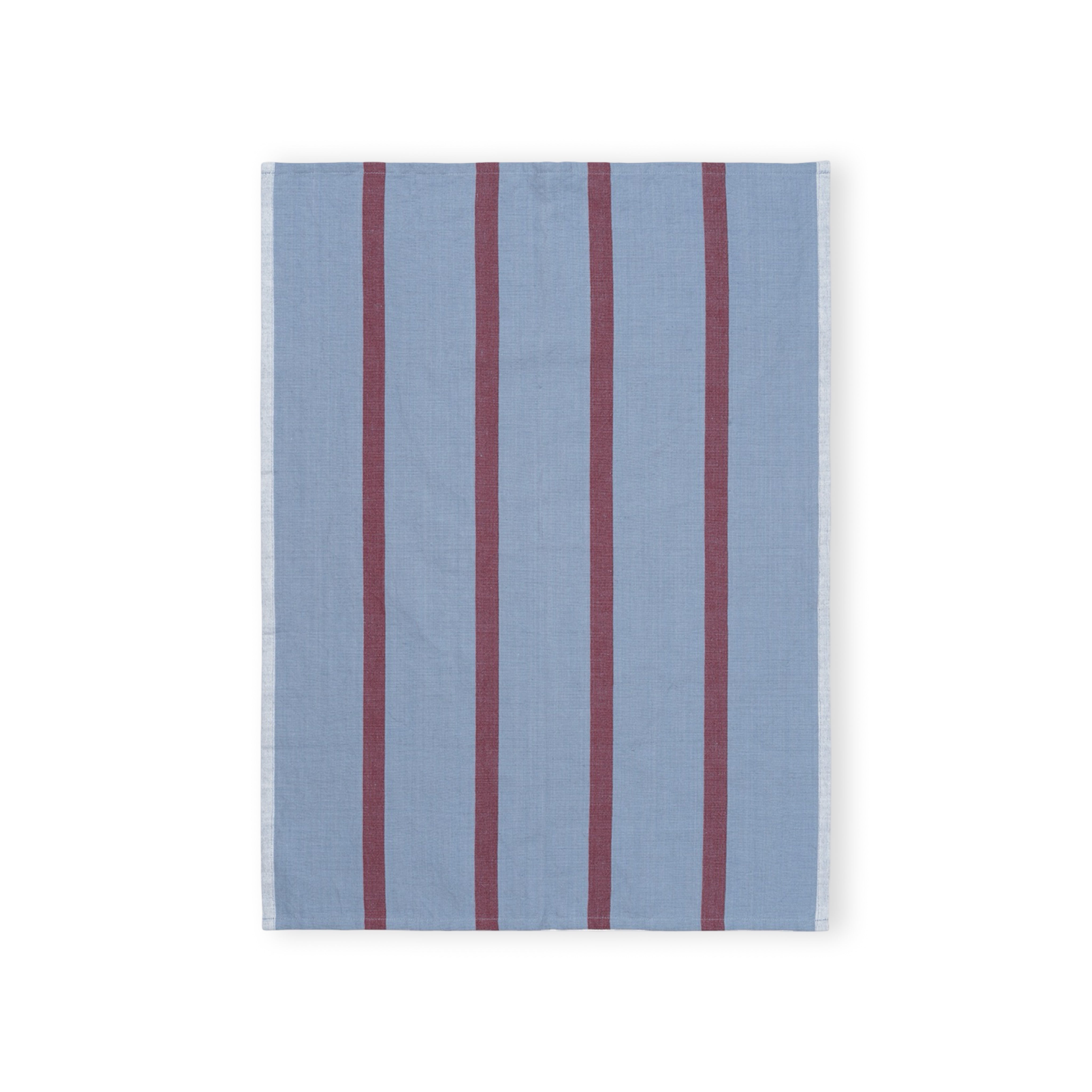 Ferm Living Hale Tea Towel - Faded Blue/Burgundy
