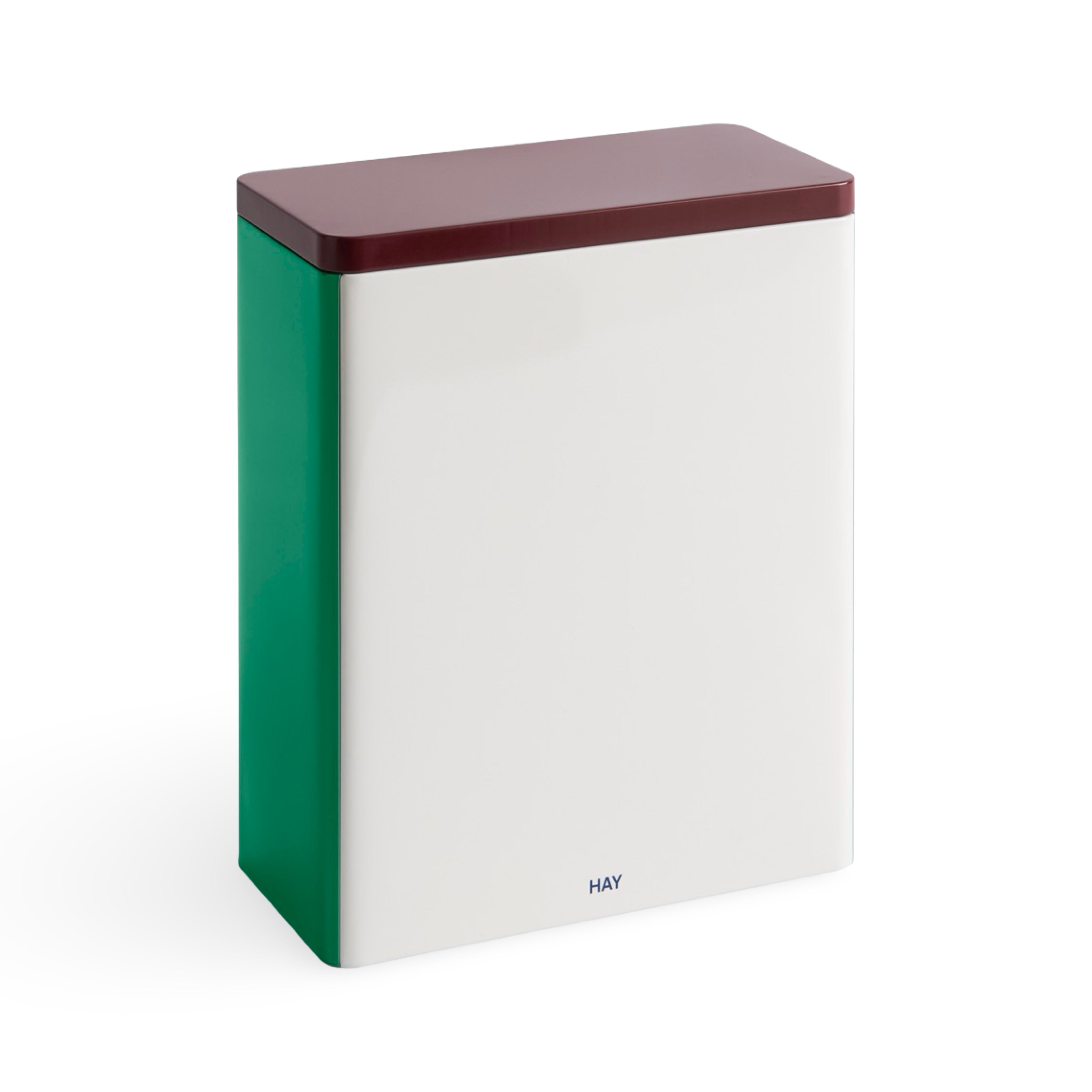 HAY Tin Container X Large - Off White, Burgundy & Green