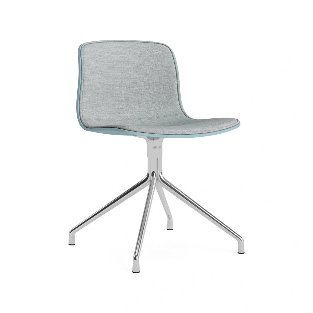 HAY AAC 10 front uph Remix 123 – dusty blue 2.0 shell – polished aluminium base