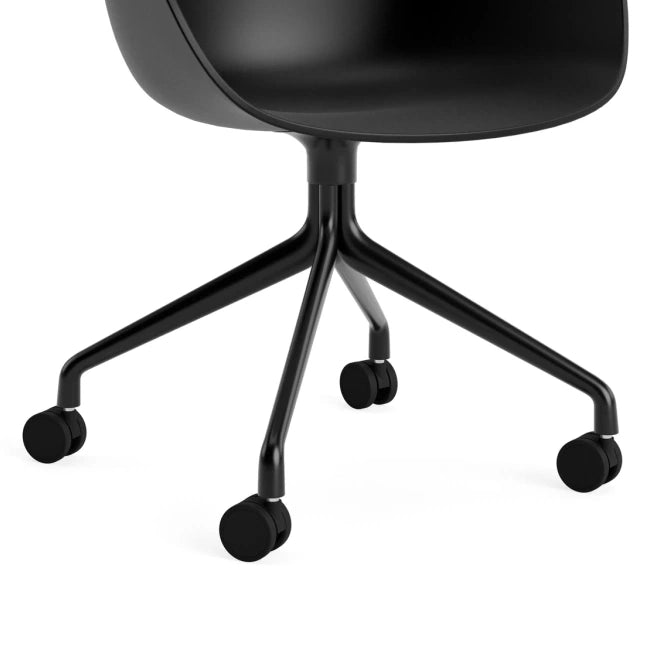 HAY AAC 224 black aluminium swivel base and castor detail