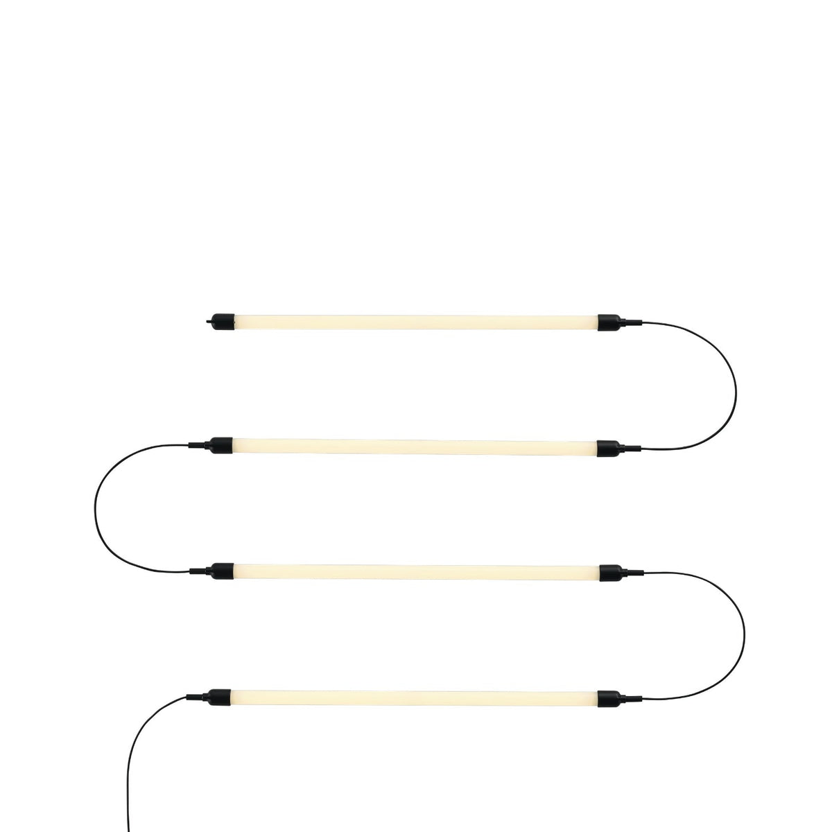Muuto Fine Wall/Ceiling Lamp Configuration 2 in Black, illuminated manufacturer configuration studio image.