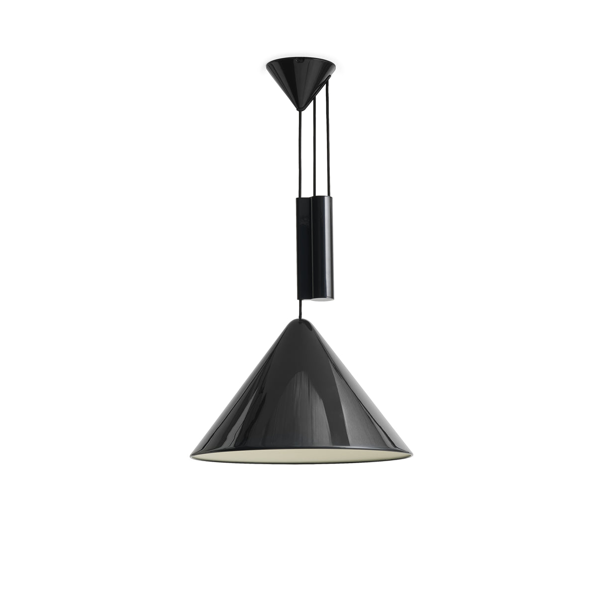 HAY Compass Adjustable Pendant 430 in soft black with counterweight