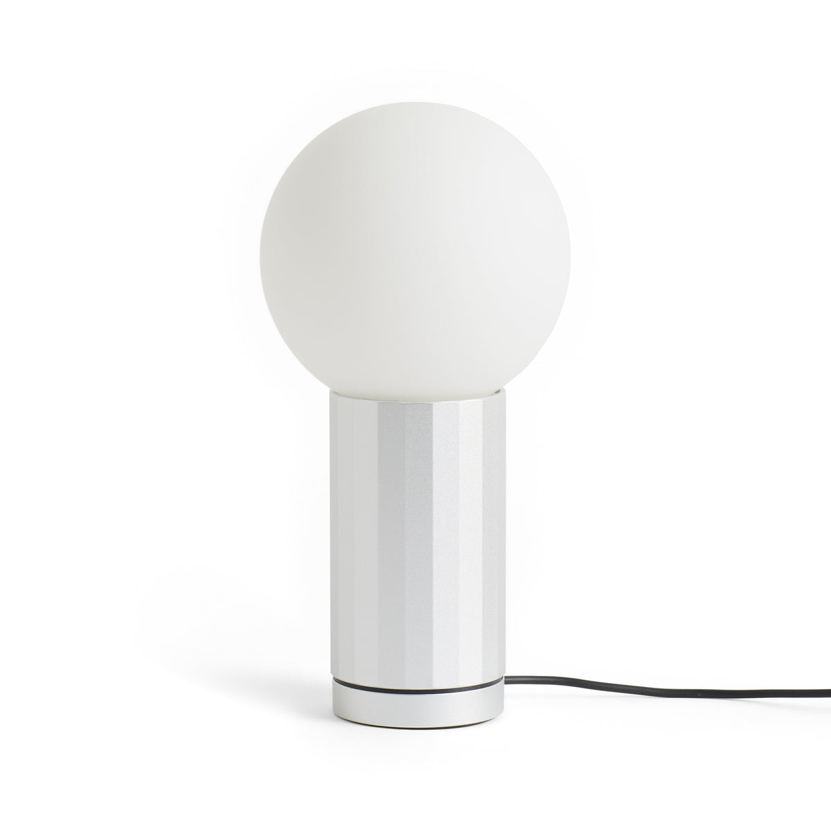 HAY Turn On Table Lamp in aluminium with opal glass globe