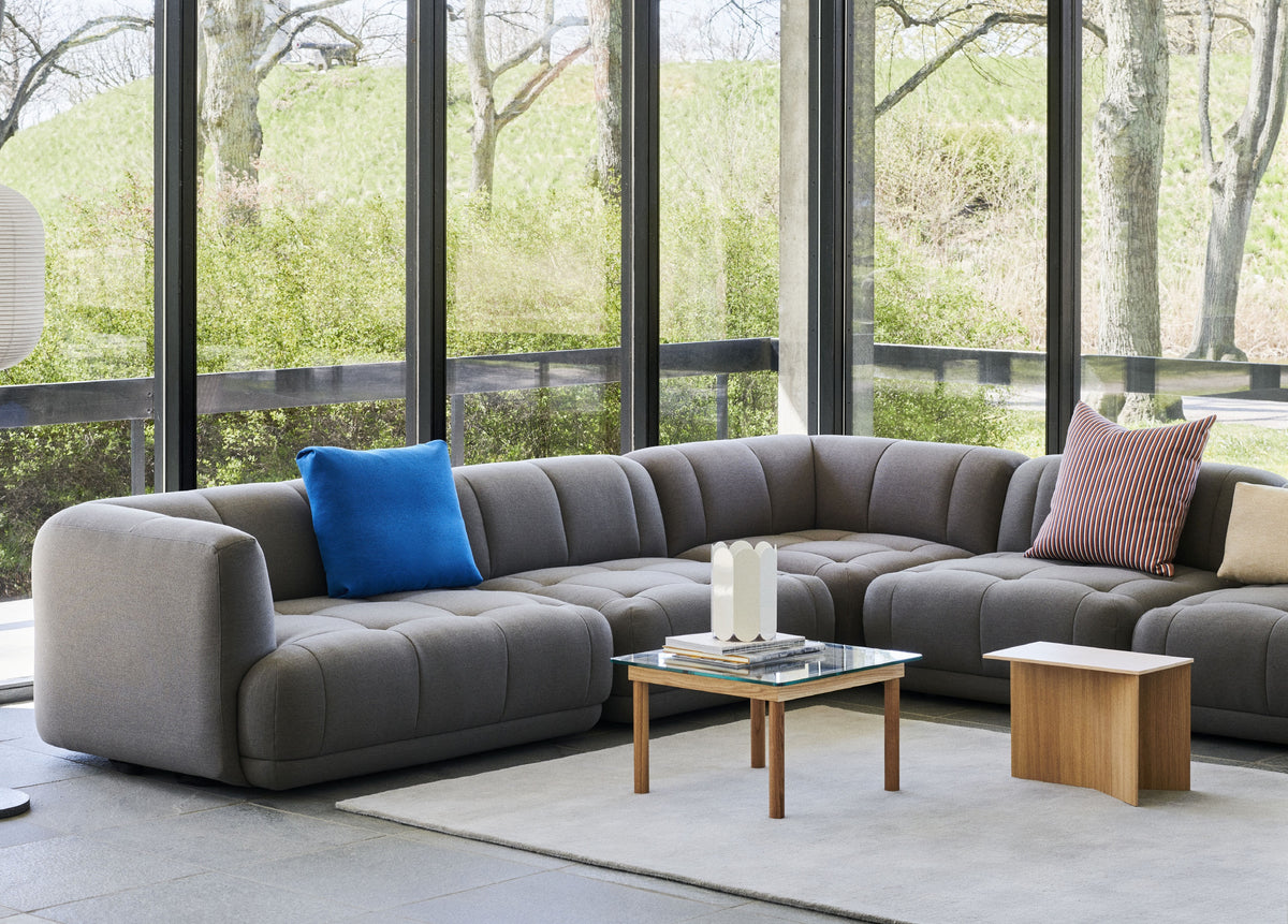 HAY Quilton Combination 26 corner sofa in a woodland setting
