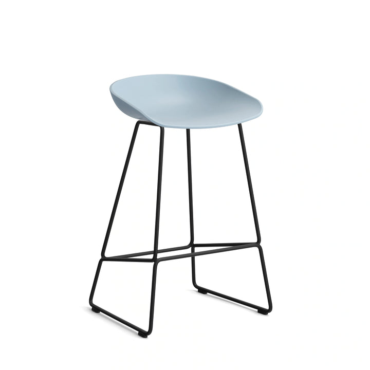HAY About a Stool - AAS 38 (Low), Colour: Slate Blue, Legs: Black Powder Coated Steel