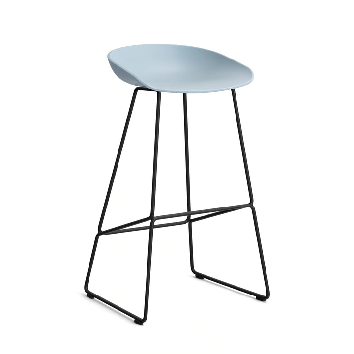 HAY About a Stool - AAS 38 (High), Colour: Slate Blue, Legs: Black Powder Coated Steel