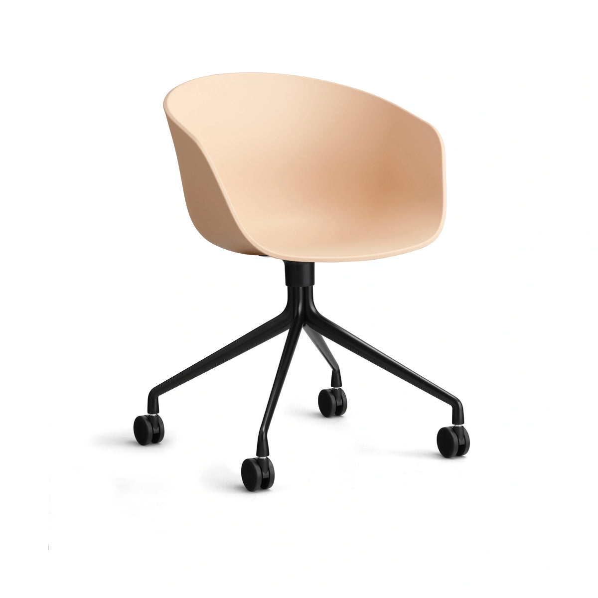 HAY About a Chair - AAC 24, Colour: Pale Peach, Legs: Black Powder Coated Aluminium