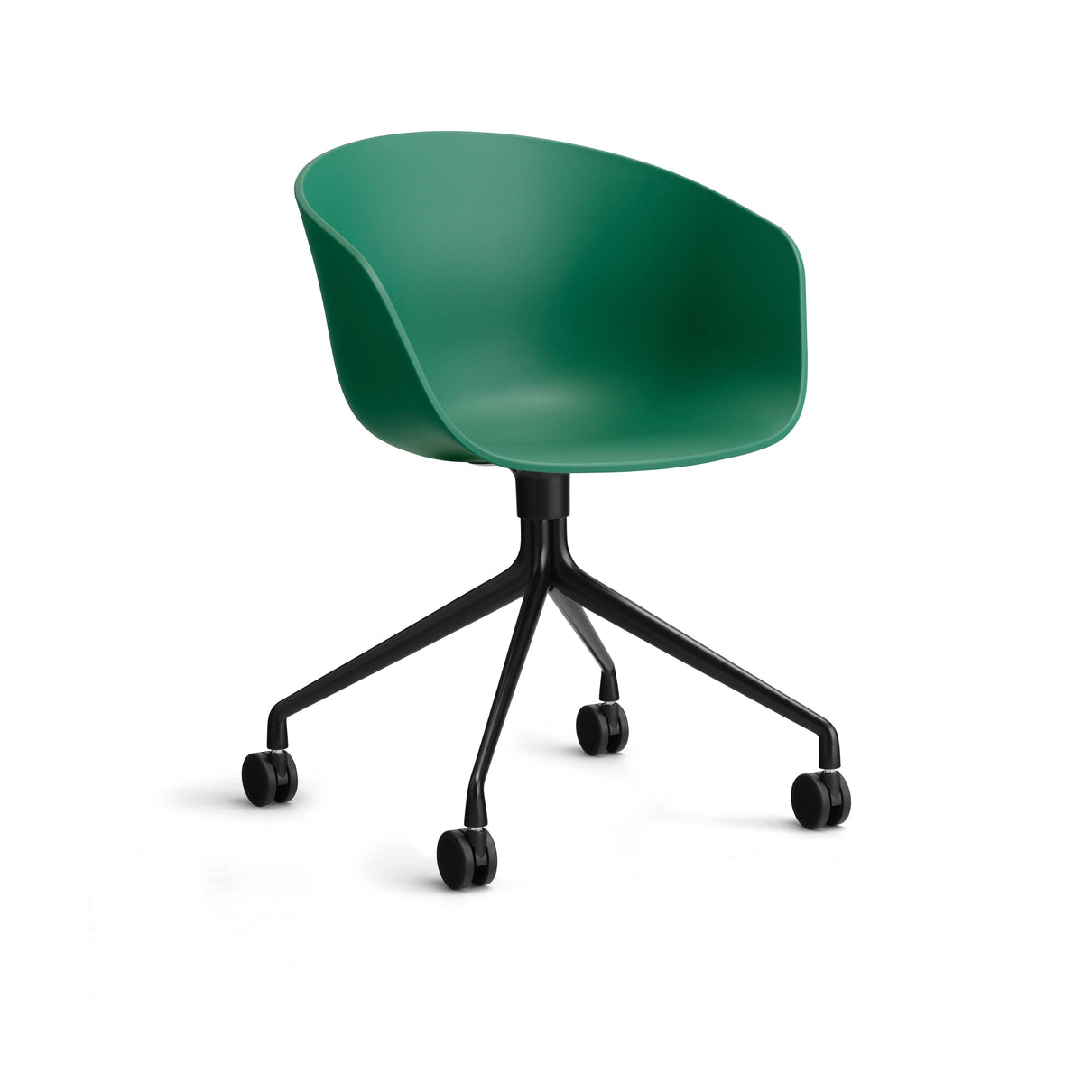 HAY About a Chair - AAC 24, Colour: Teal Green, Legs: Black Powder Coated Aluminium