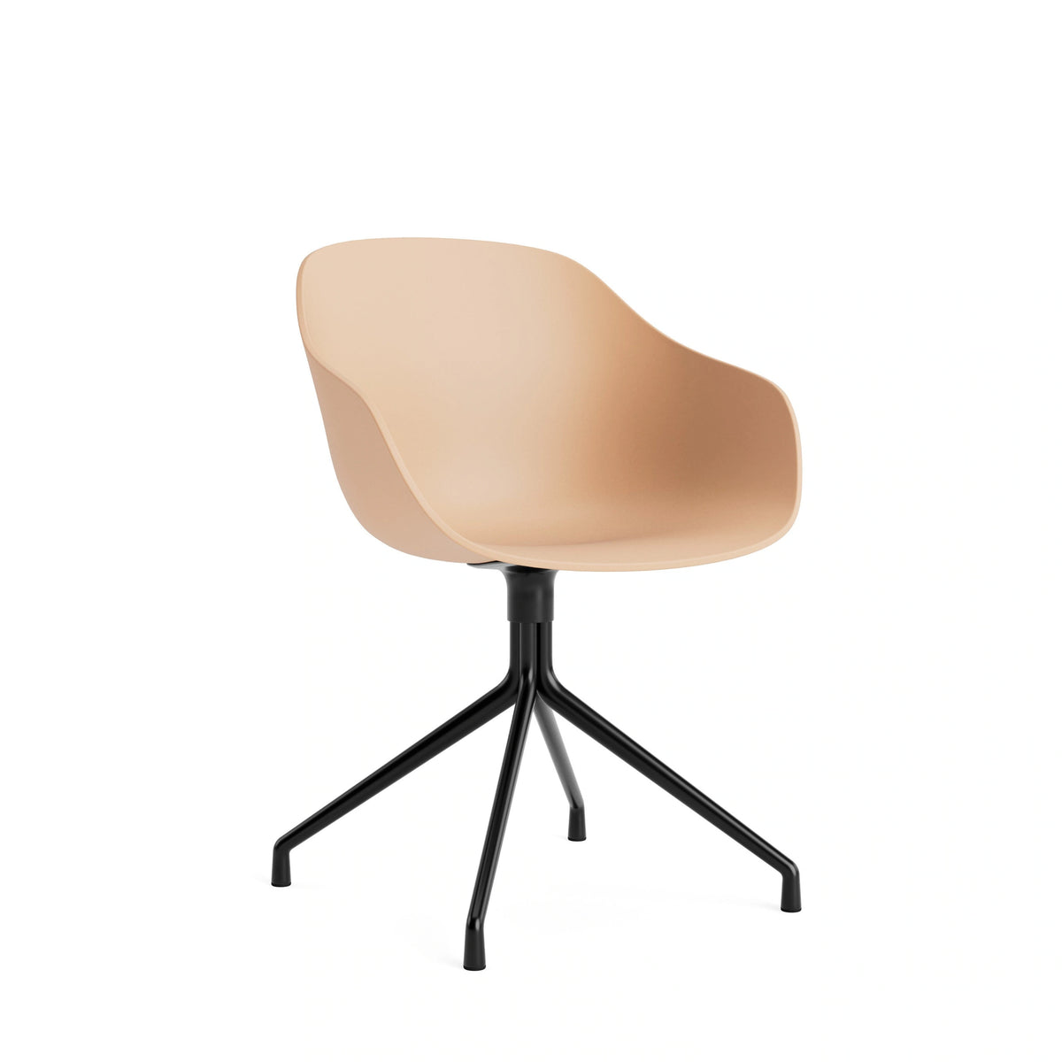 HAY About a Chair - AAC 220, Colour: Pale Peach, Legs: Black Powder Coated Aluminium