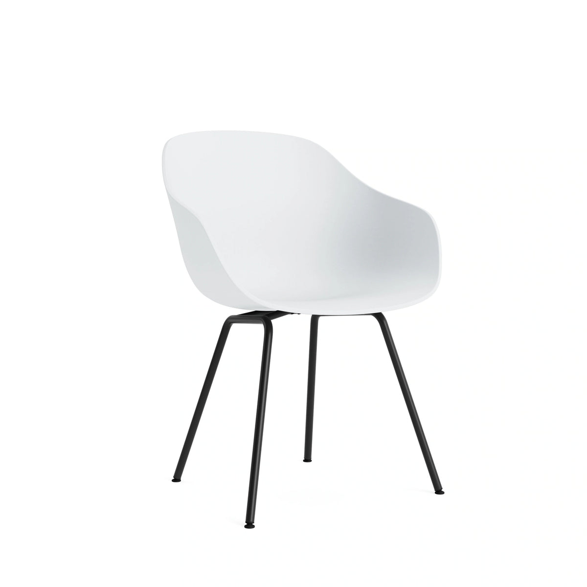 HAY About a Chair - AAC 226, Colour: White, Legs: Black Powder Coated Steel
