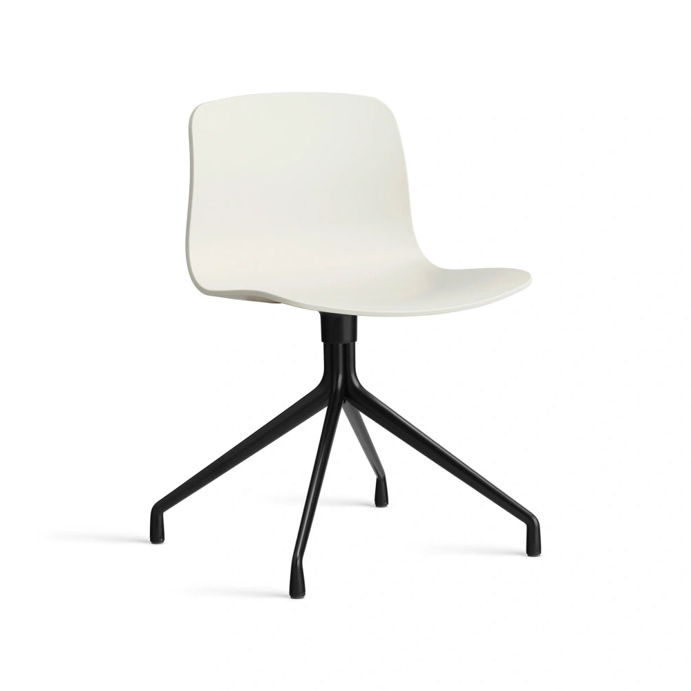 HAY AAC 10 bare shell in melange cream with black powder coated aluminium four-star swivel base